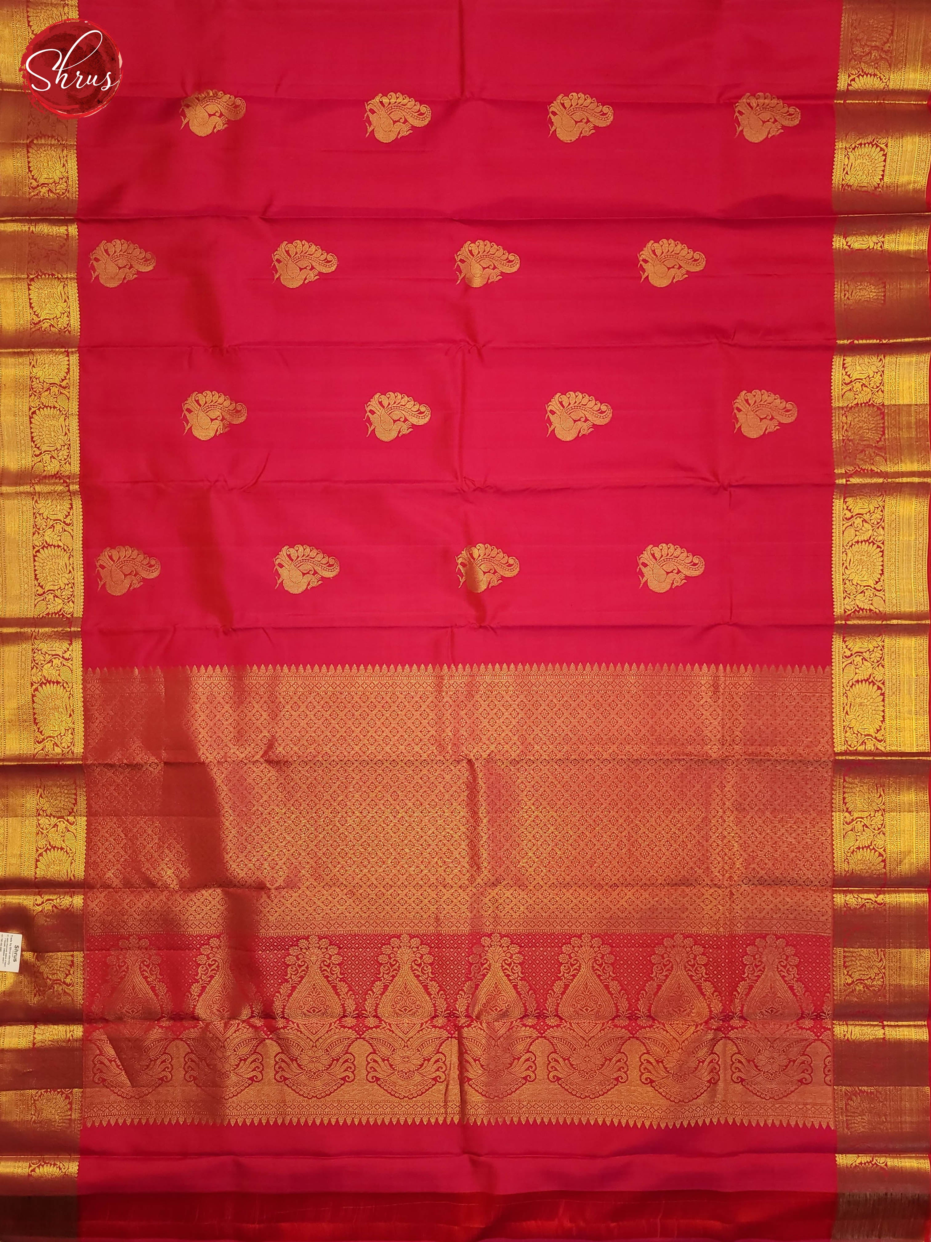 Pink(Single tone)-Kanchipuram Silk Saree - Shop on ShrusEternity.com