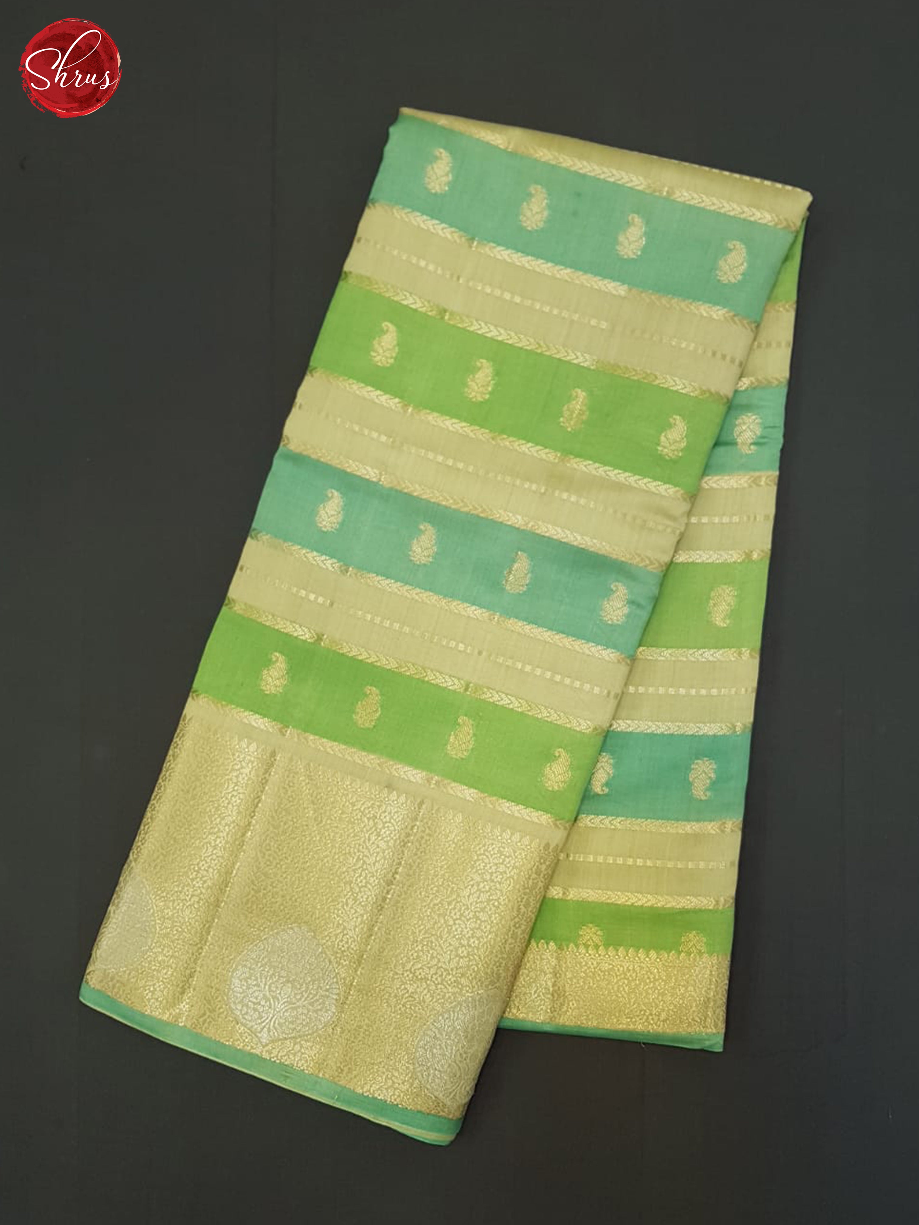 Green And Beige- Tussar - Shop on ShrusEternity.com