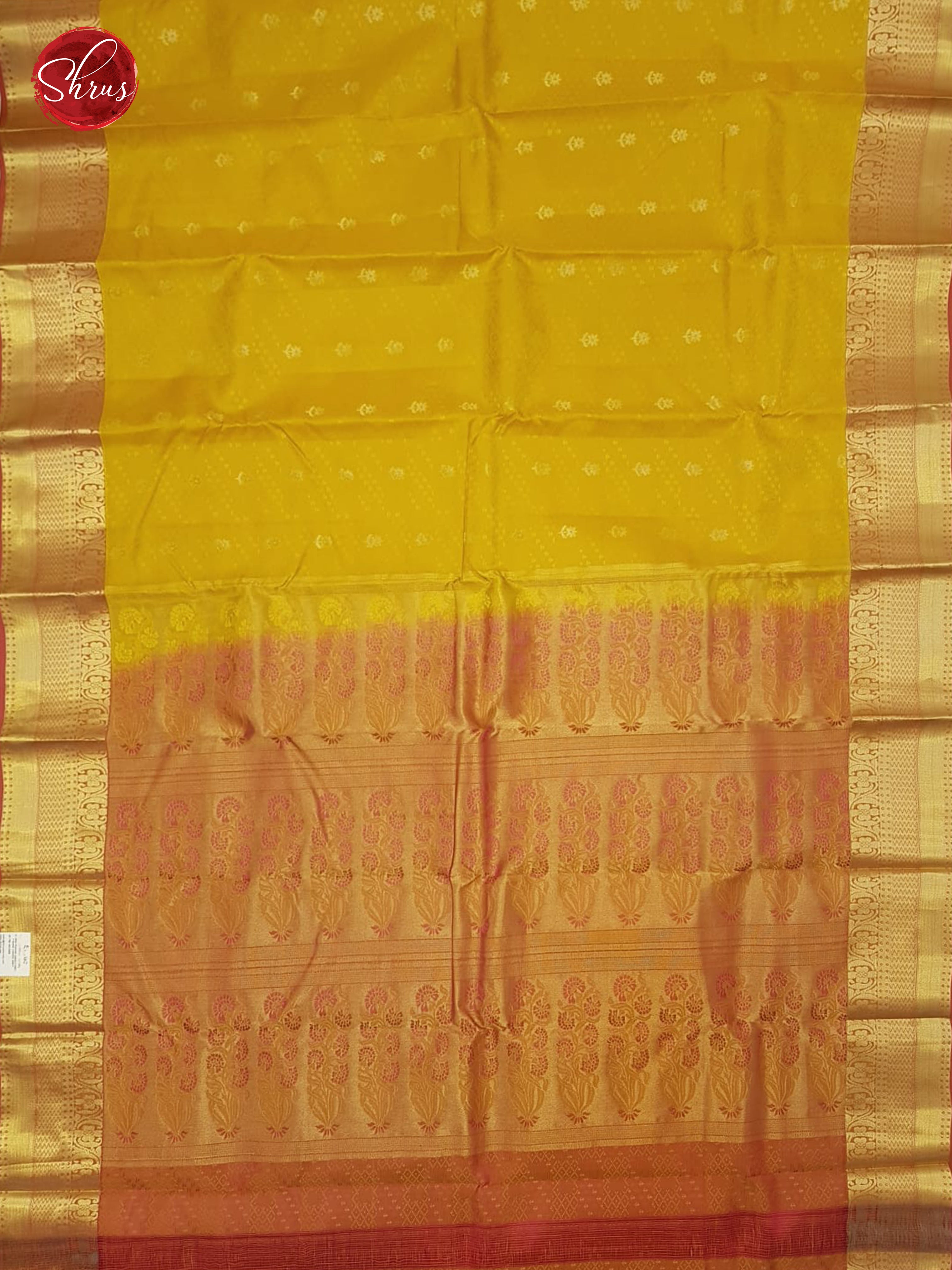 Mustard & Brick - Kanchipuram - Half pure Silk Saree - Shop on ShrusEternity.com