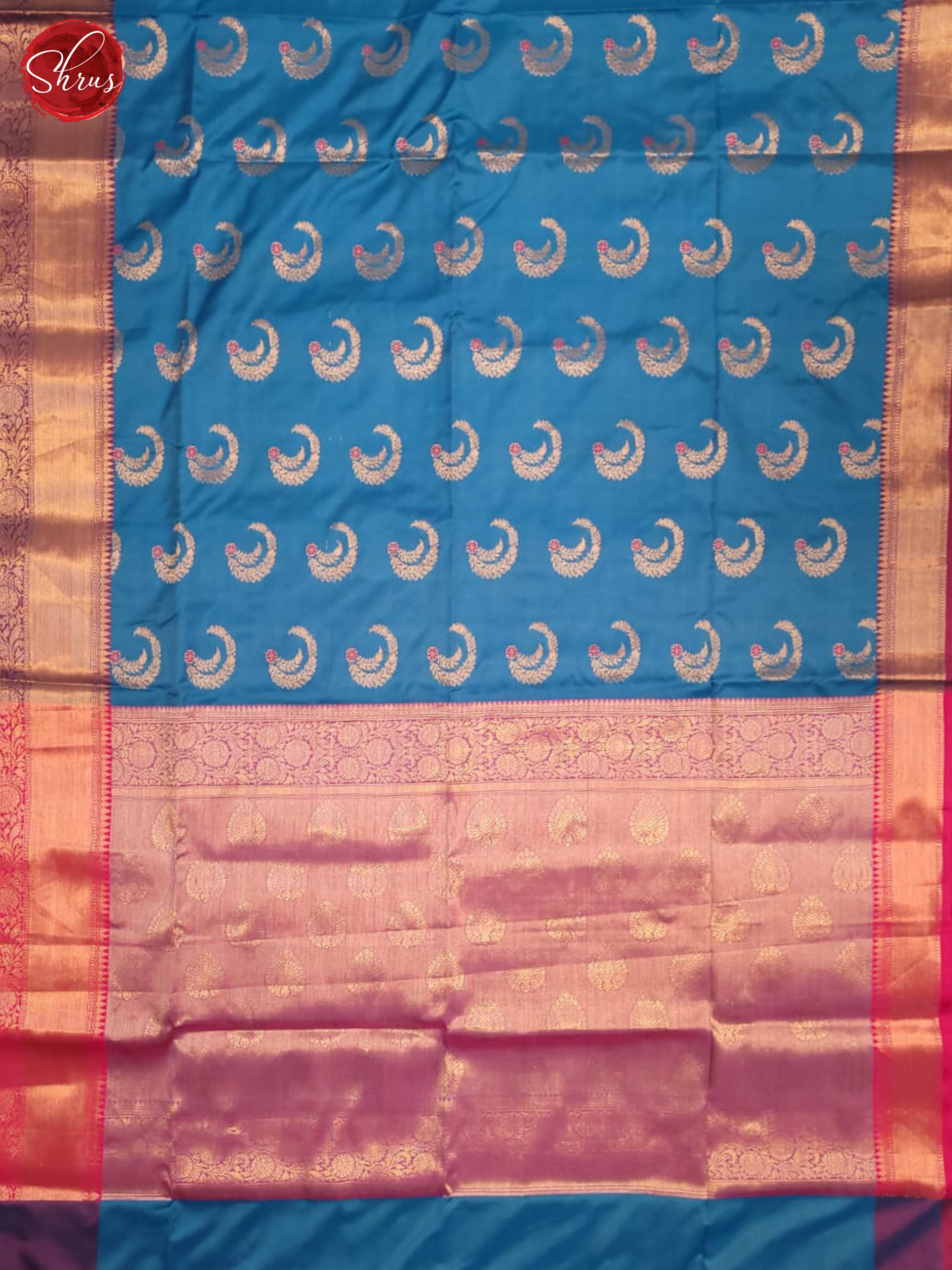 Blue & Pink - Semi Soft Silk Saree - Shop on ShrusEternity.com