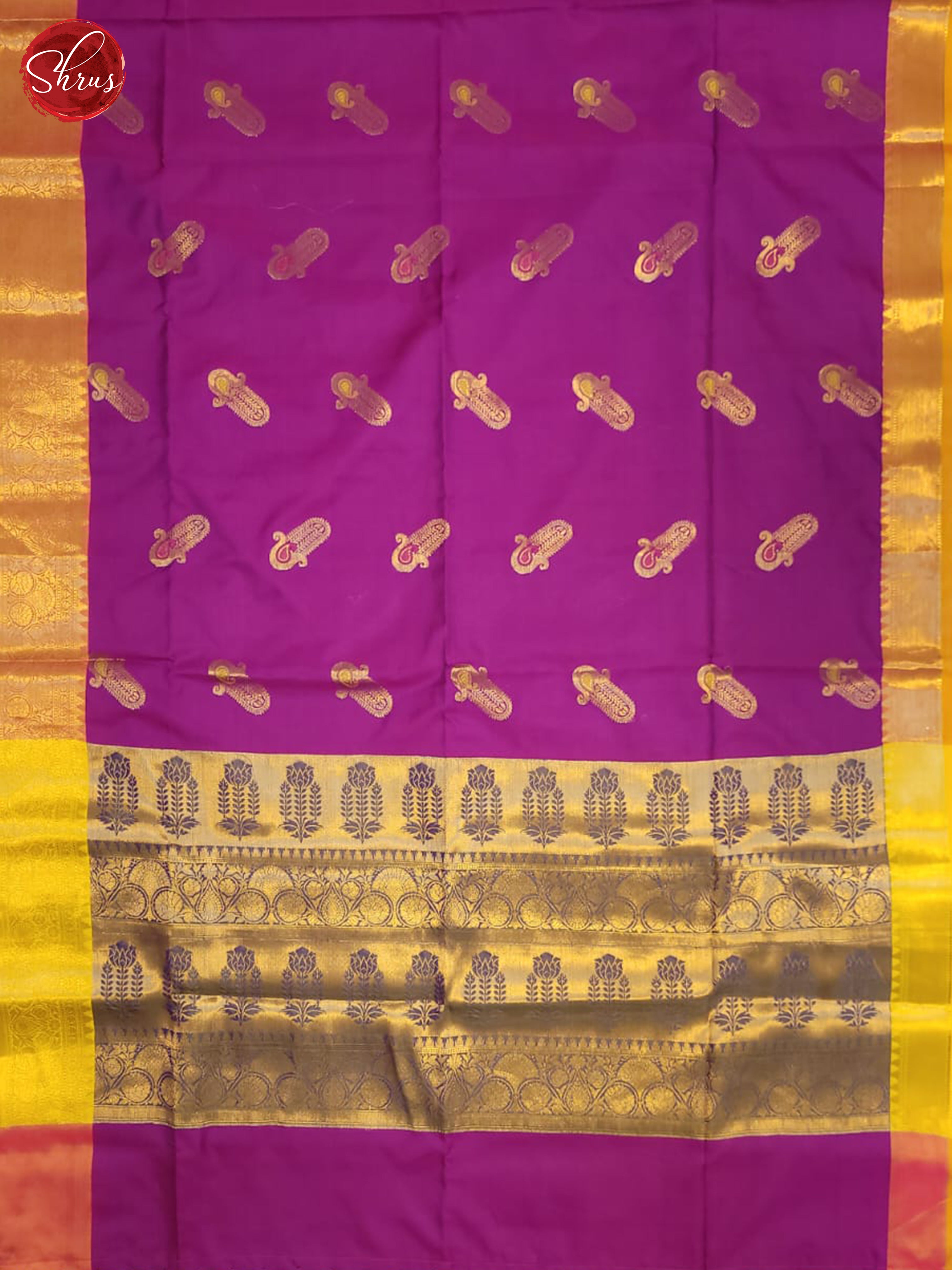 Vadamalli & Yellow- Semi Soft Silk Saree - Shop on ShrusEternity.com