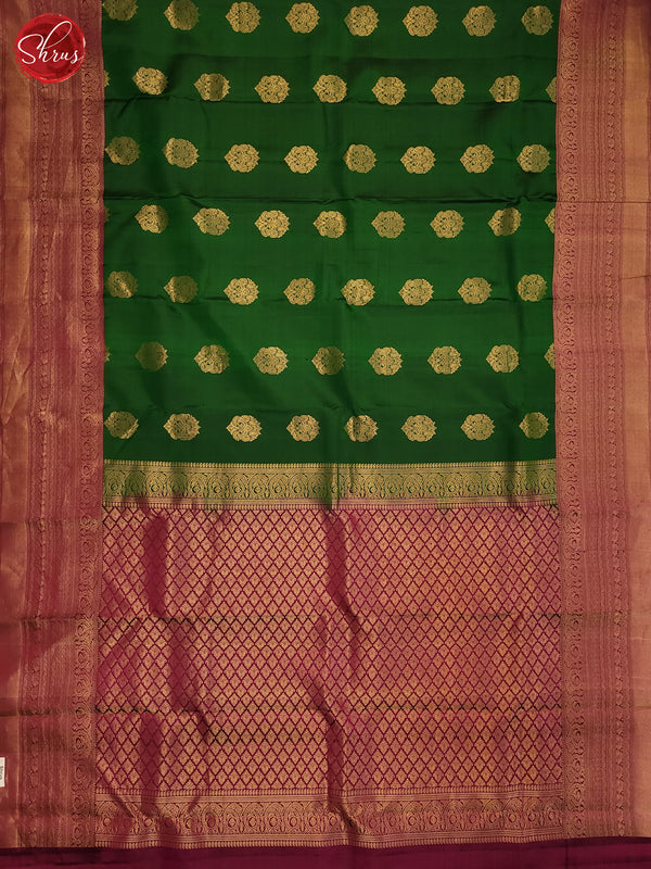Green and Wine - Kanchipuram silk - Shop on ShrusEternity.com
