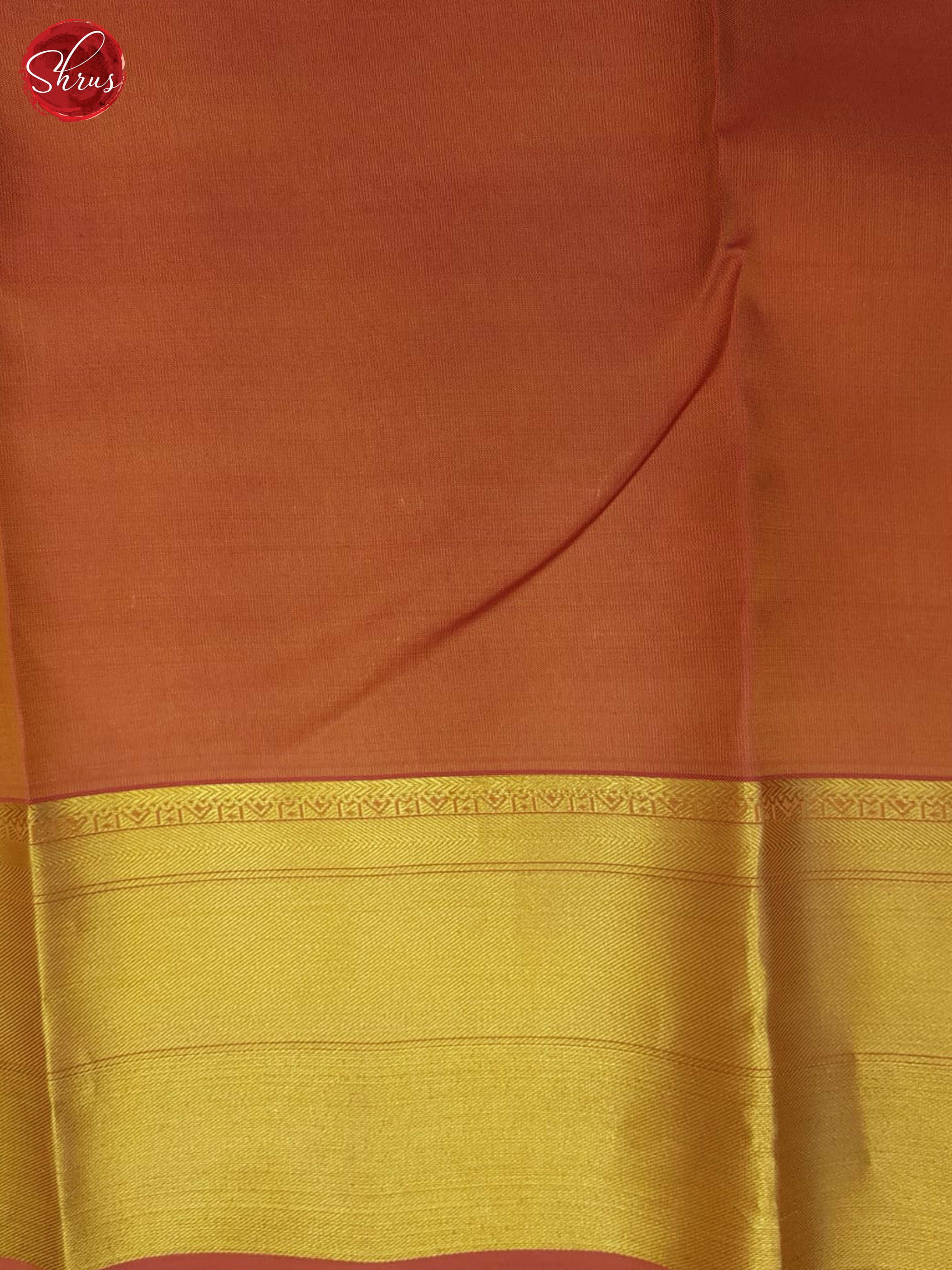 Mustard And Brick Orange - Kanchipuram Half-pure Silk Saree - Shop on ShrusEternity.com