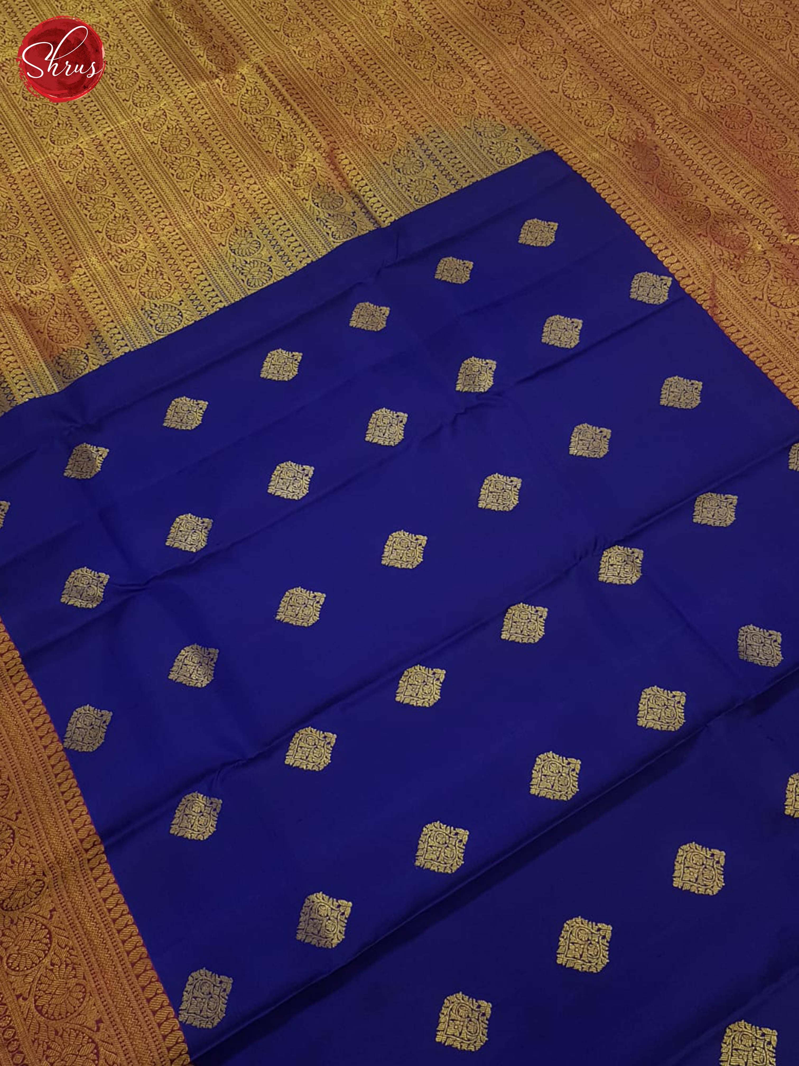 Blue & Wine - Kanchipuram silk saree - Shop on ShrusEternity.com