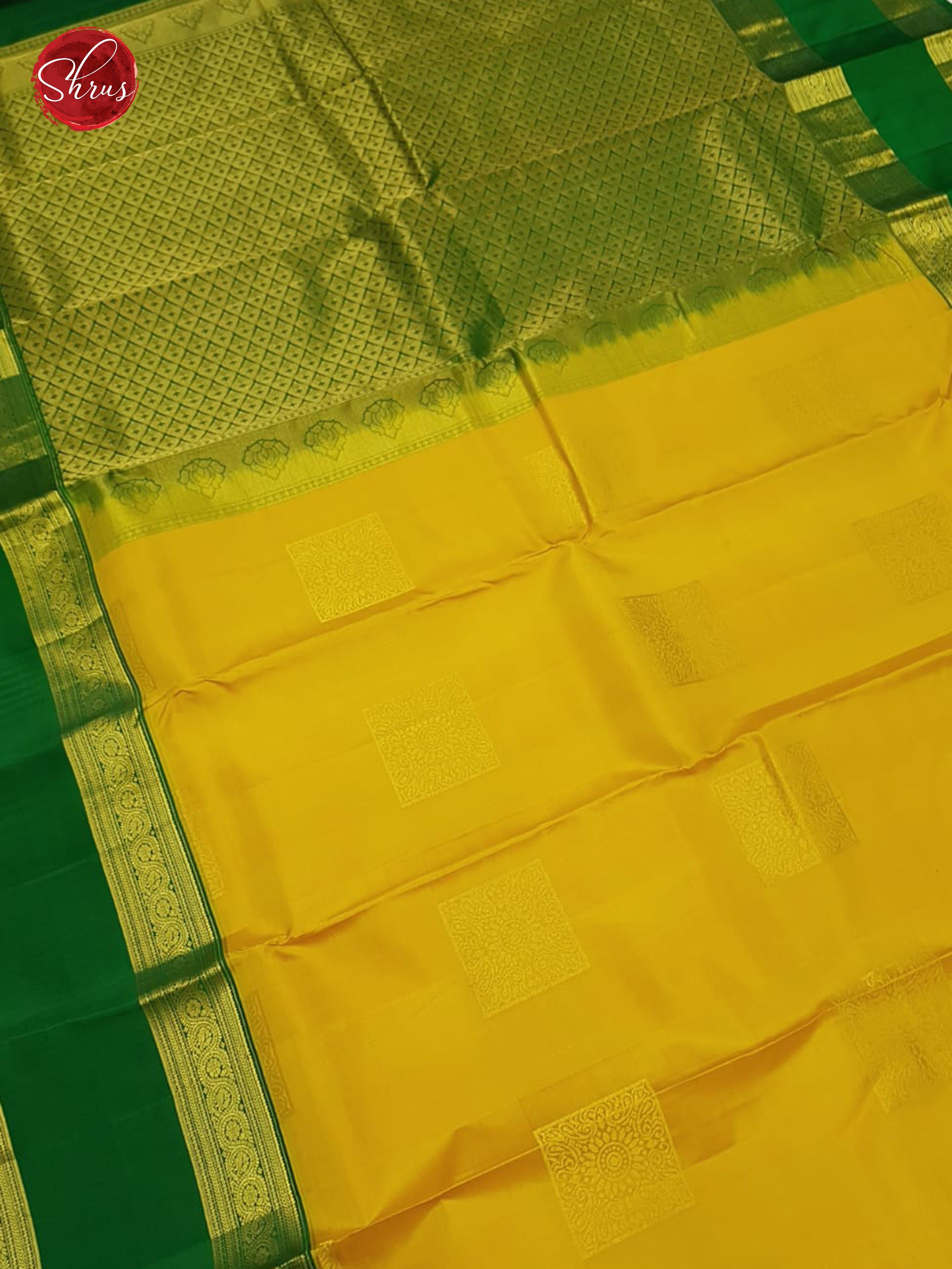 Mambala Yellow & Green - Kanchipuram silk saree - Shop on ShrusEternity.com