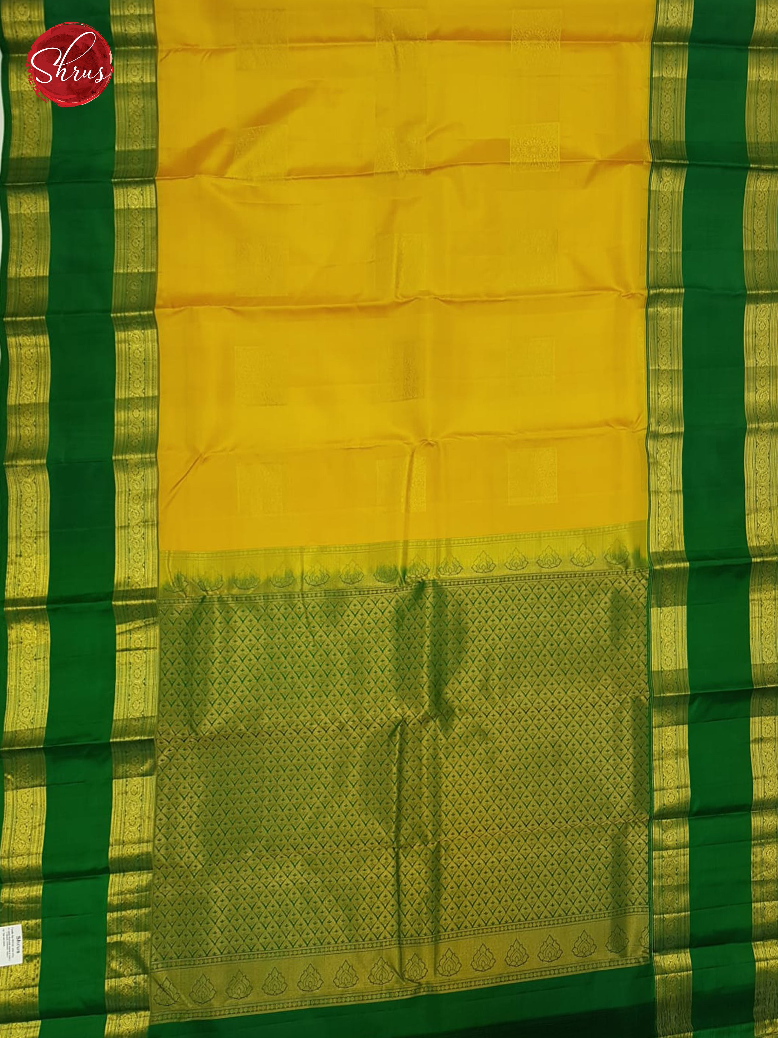 Mambala Yellow & Green - Kanchipuram silk saree - Shop on ShrusEternity.com