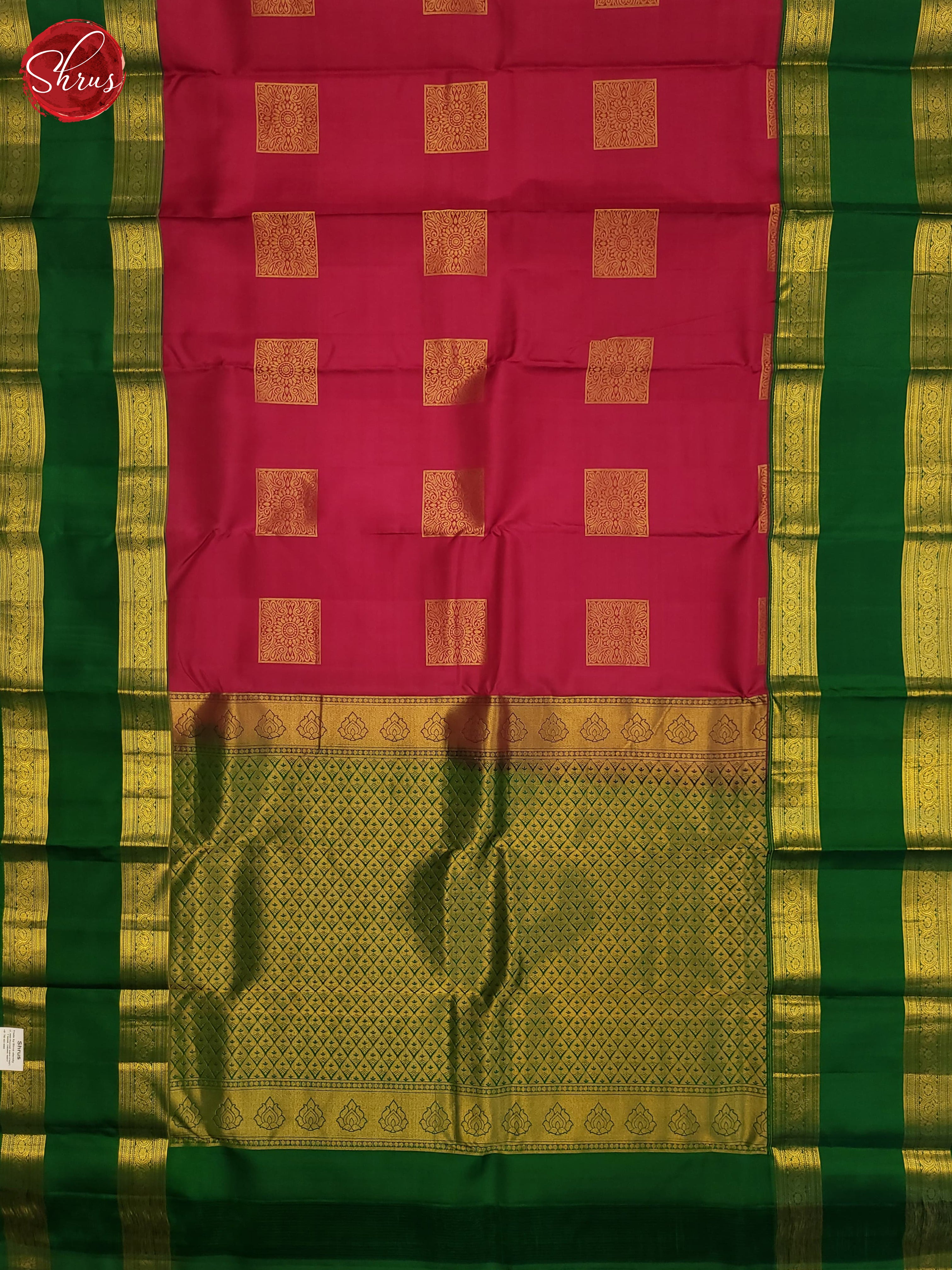 pink and Green-Kanchipuram Silk Saree - Shop on ShrusEternity.com