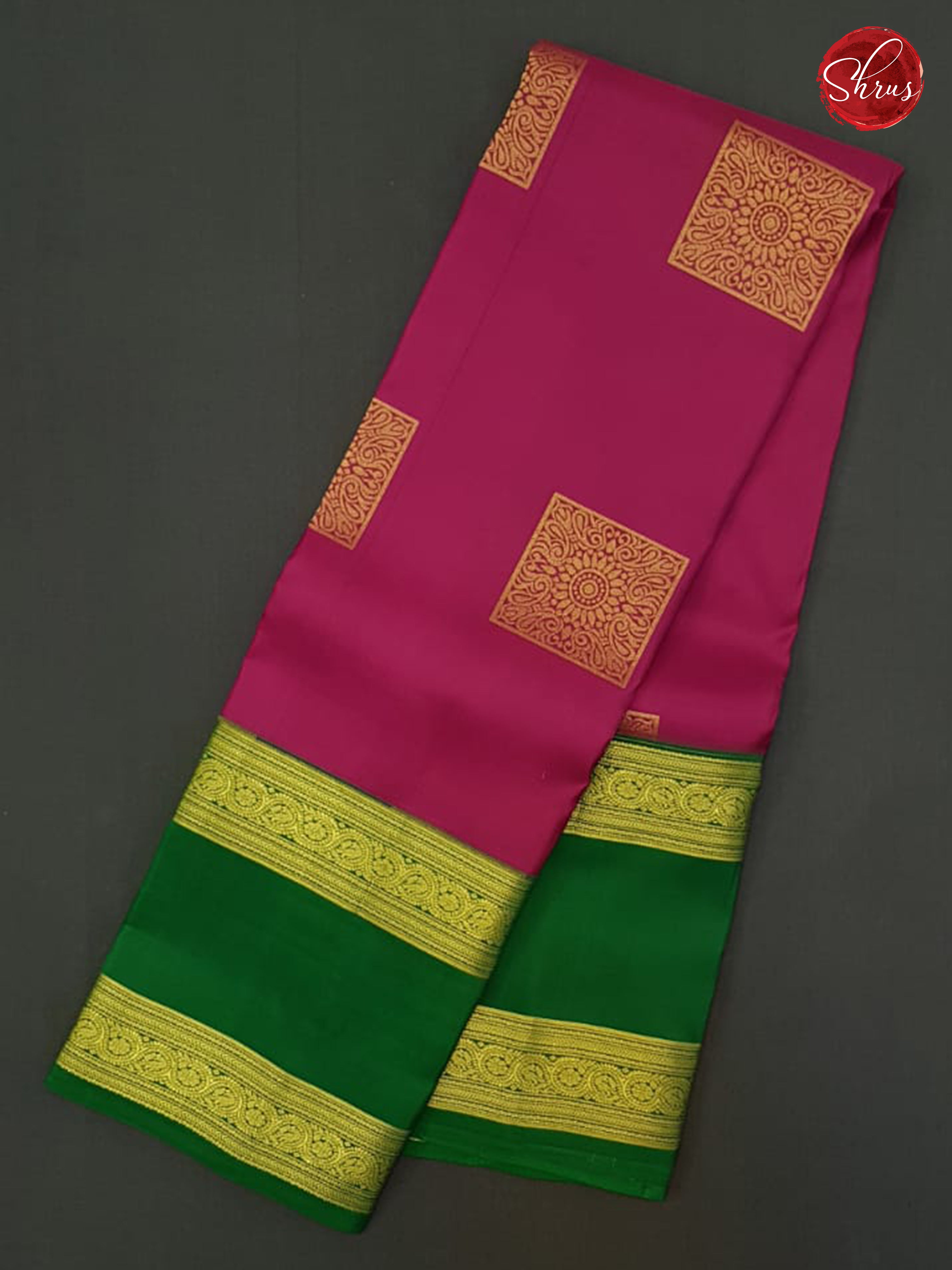 Pink & Green- Kanchipuram Silk Saree - Shop on ShrusEternity.com