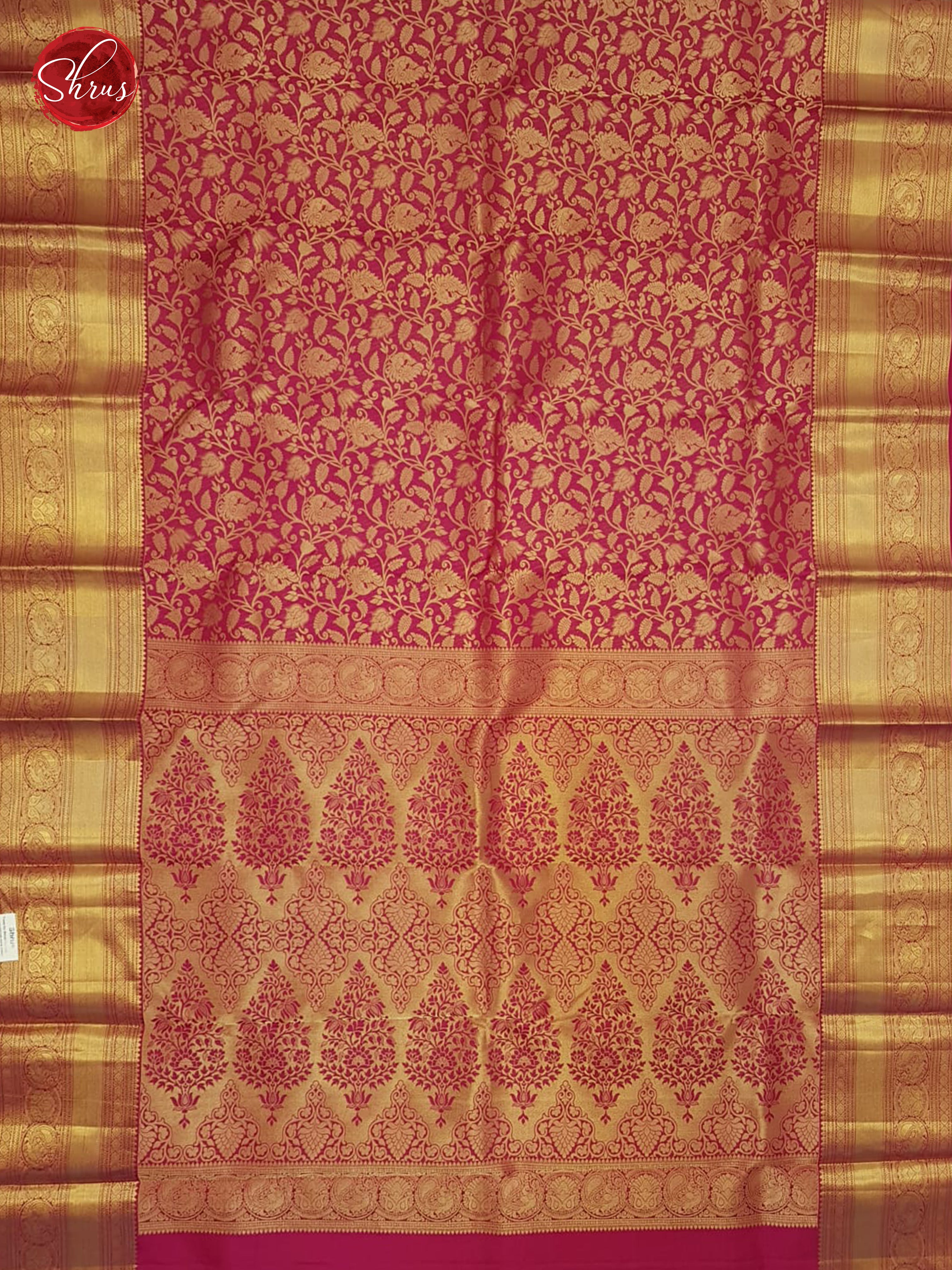 Pink (Single Tone) - Kanchipuram Silk Saree - Shop on ShrusEternity.com