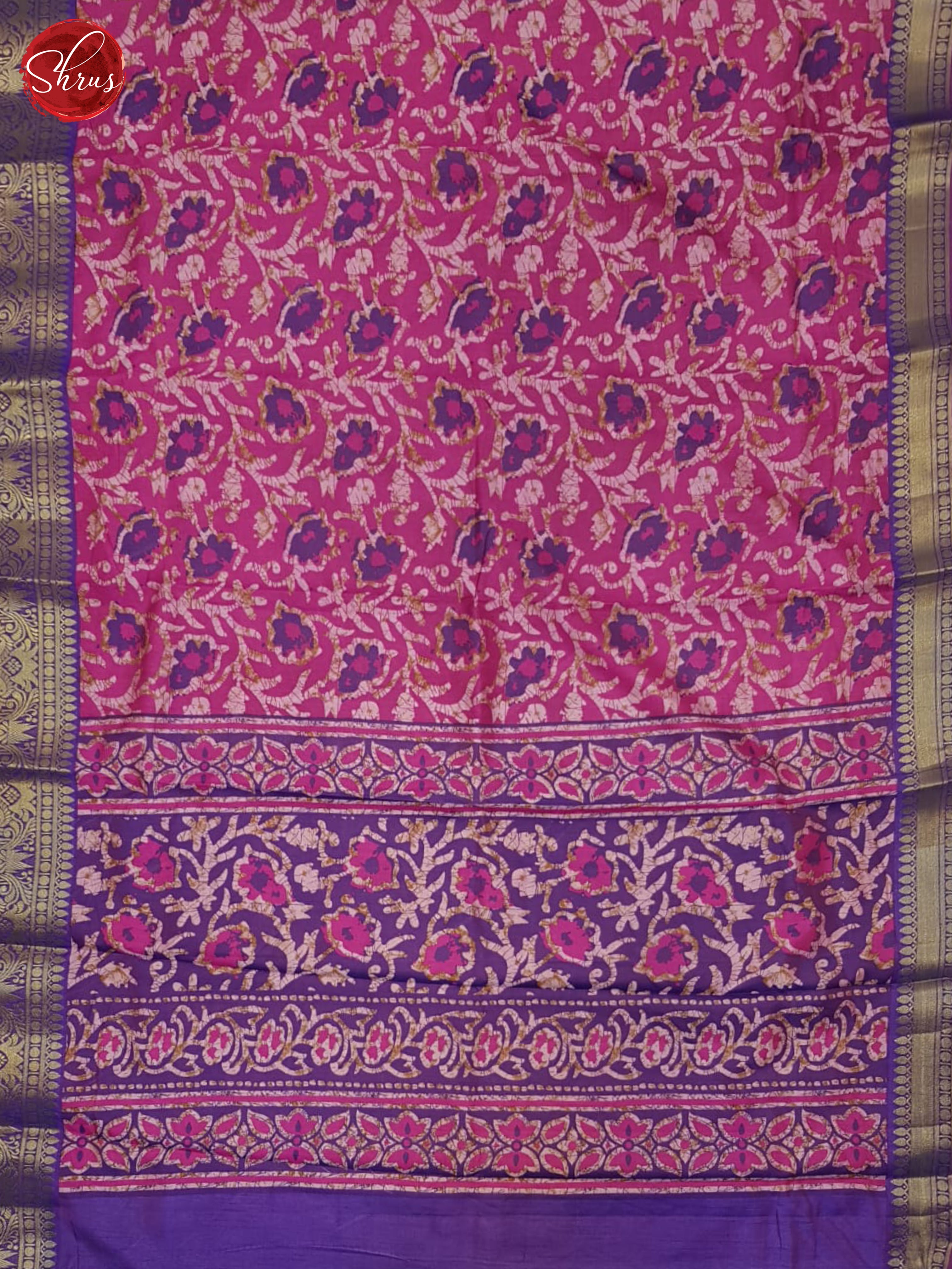 Pink & Purple- Semi dupion Saree - Shop on ShrusEternity.com