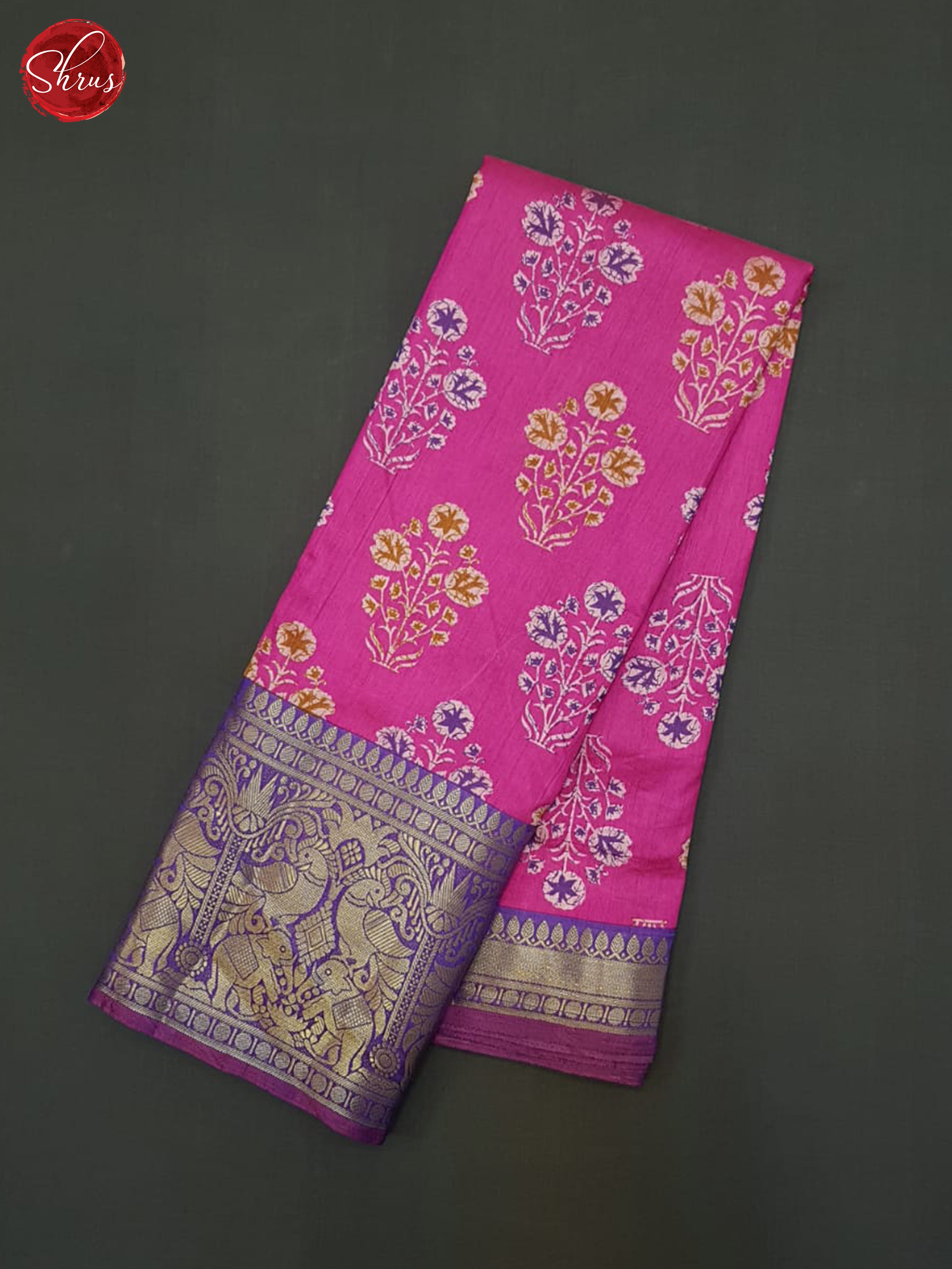 Pink & Purple - Semi dupion Saree - Shop on ShrusEternity.com