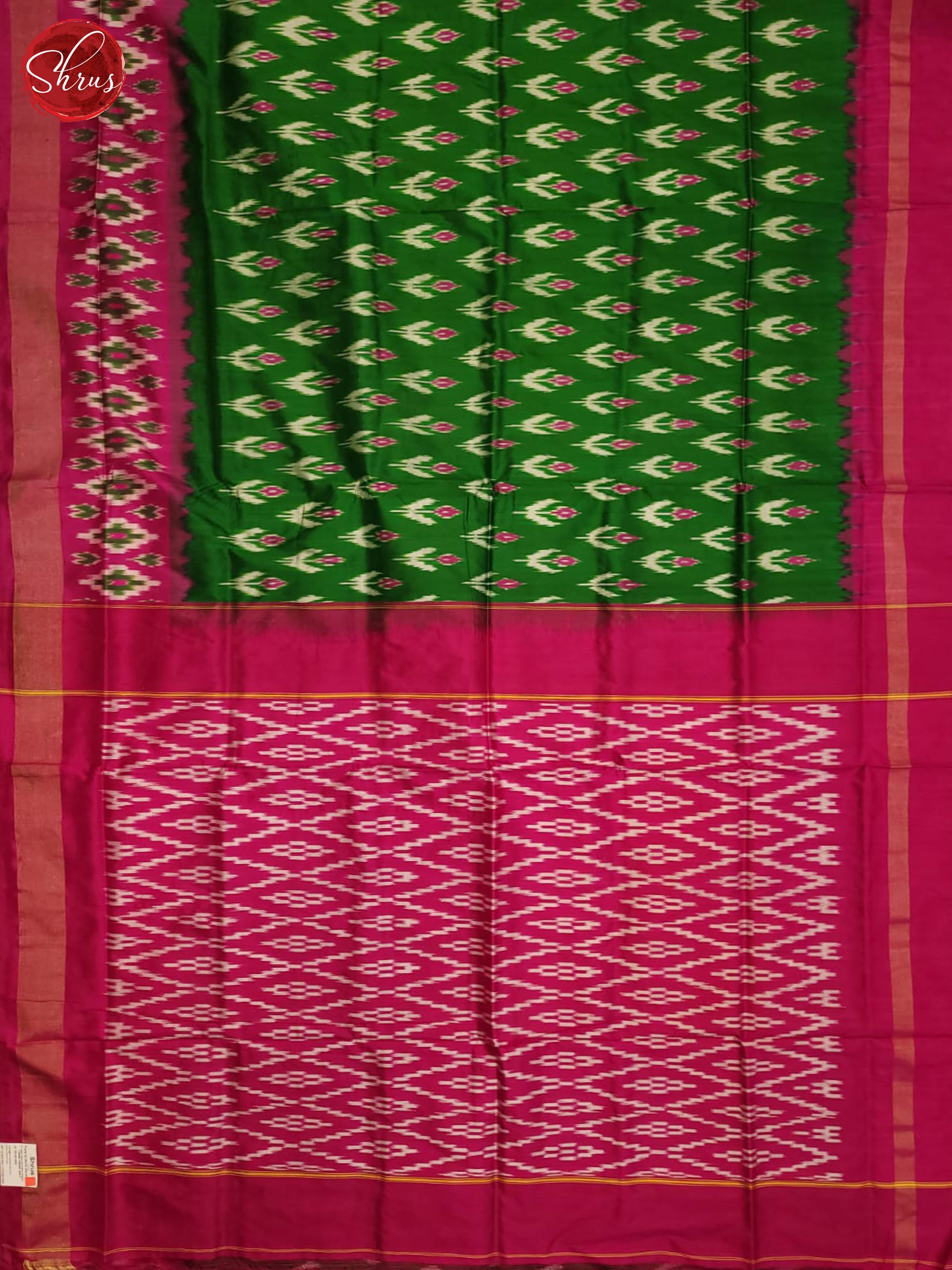 Green and pink- Ikkat Silk - Shop on ShrusEternity.com