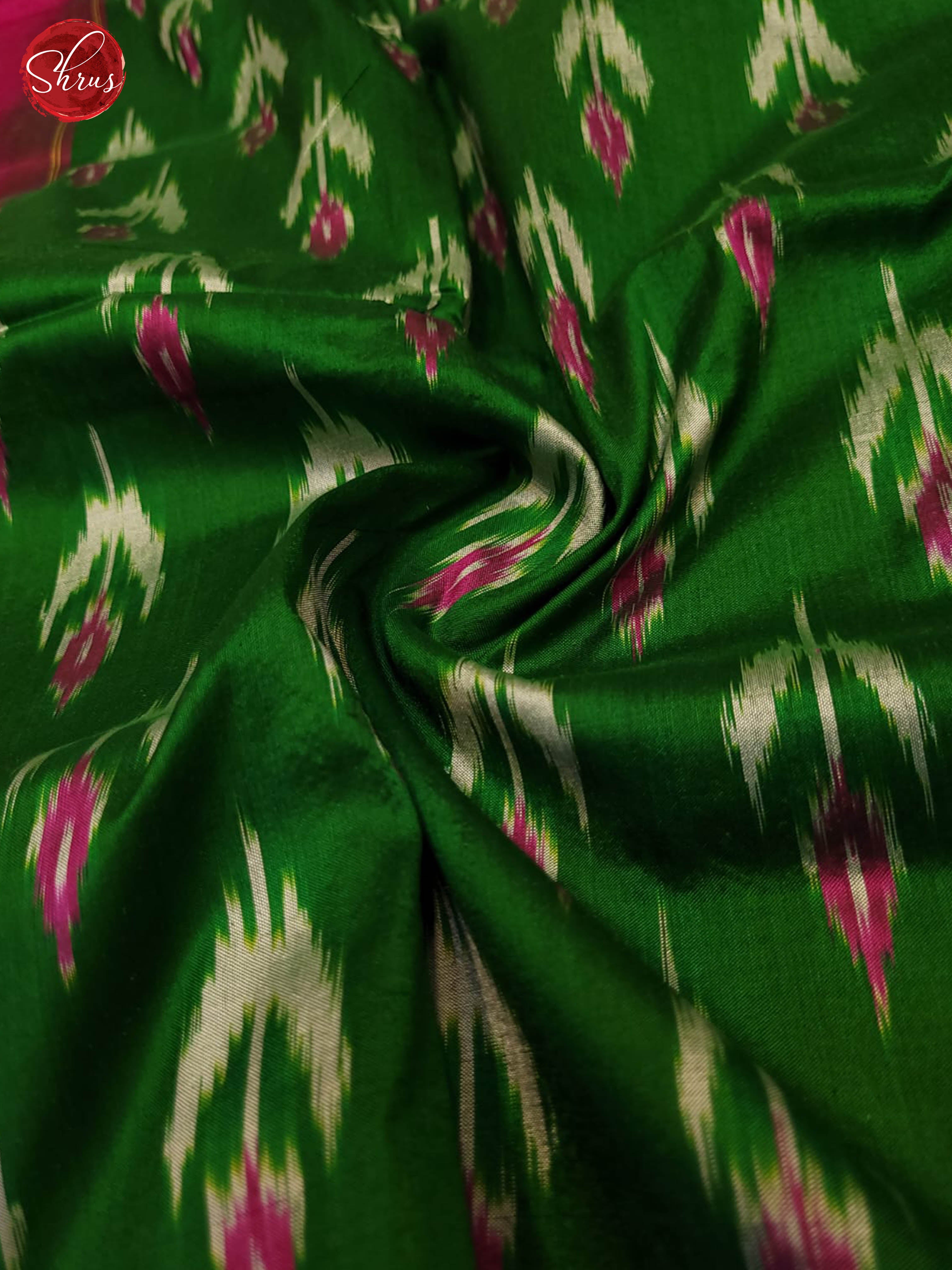 Green and pink- Ikkat Silk - Shop on ShrusEternity.com