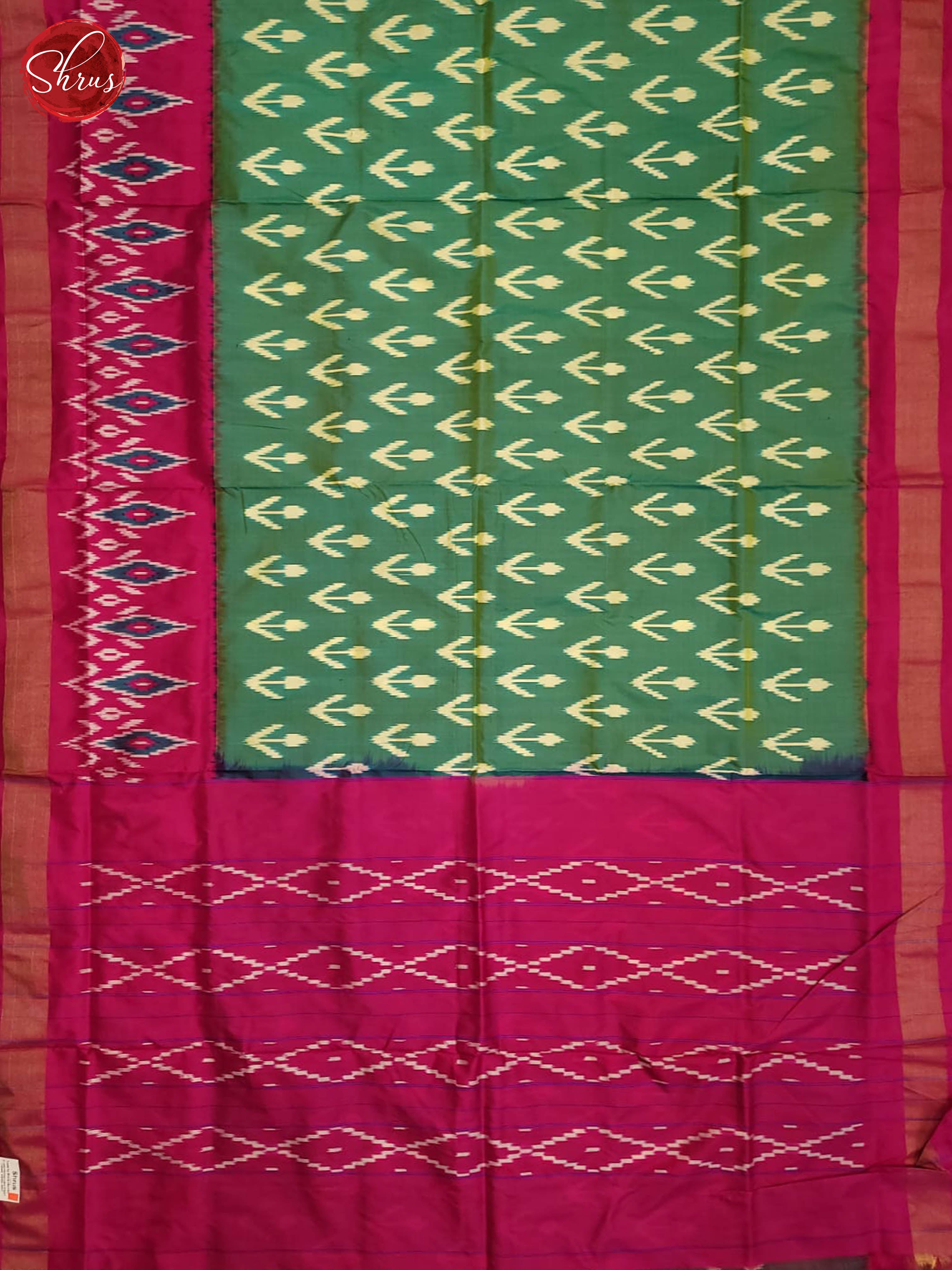 Green and pink- Ikkat Silk Saree - Shop on ShrusEternity.com