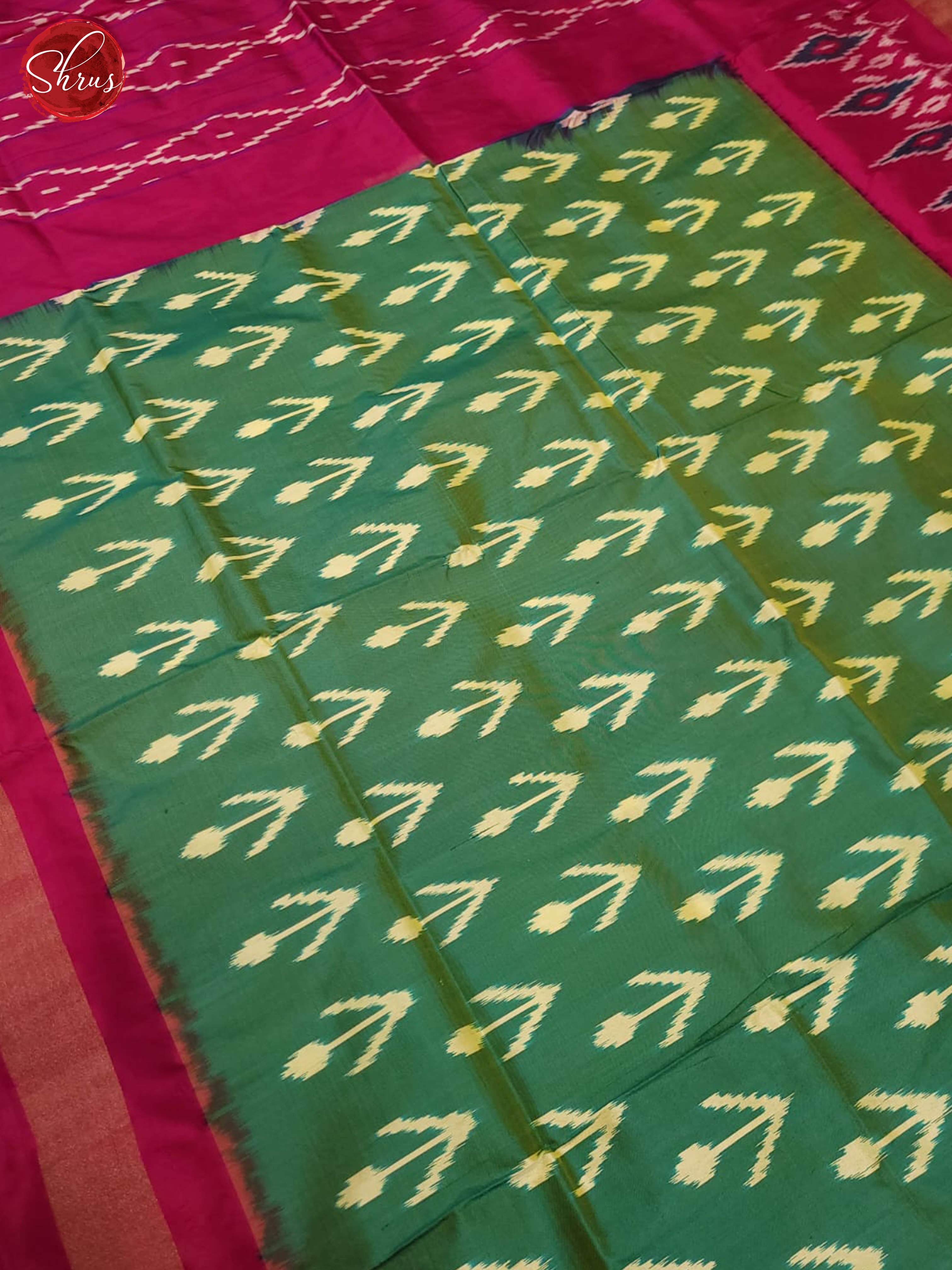 Green and pink- Ikkat Silk Saree - Shop on ShrusEternity.com