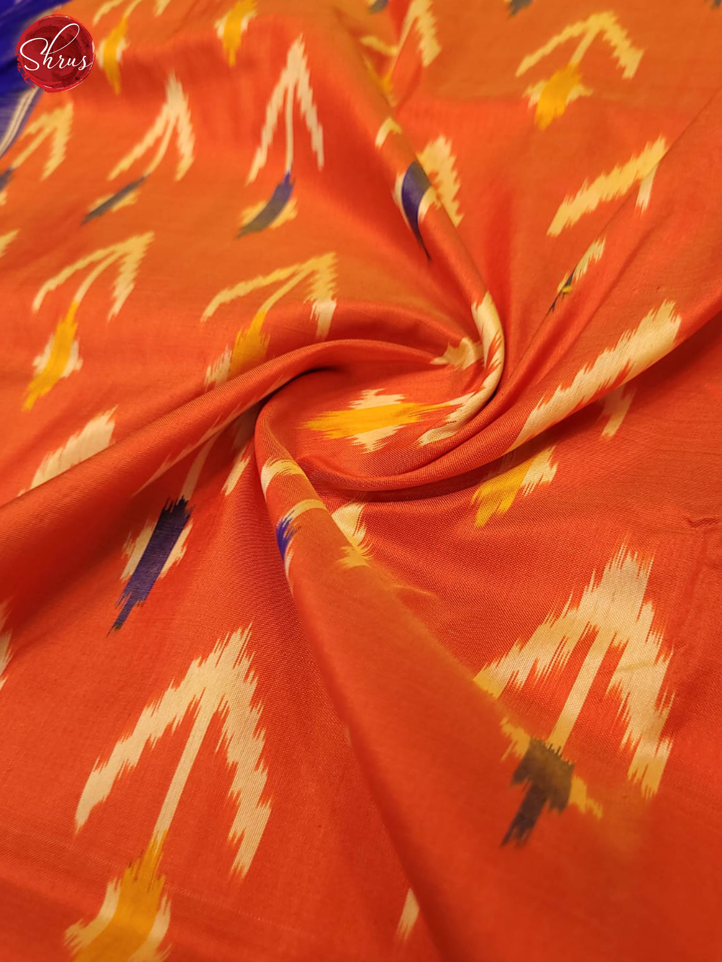 Orange and Ms Blue- Ikkat Silk Saree - Shop on ShrusEternity.com