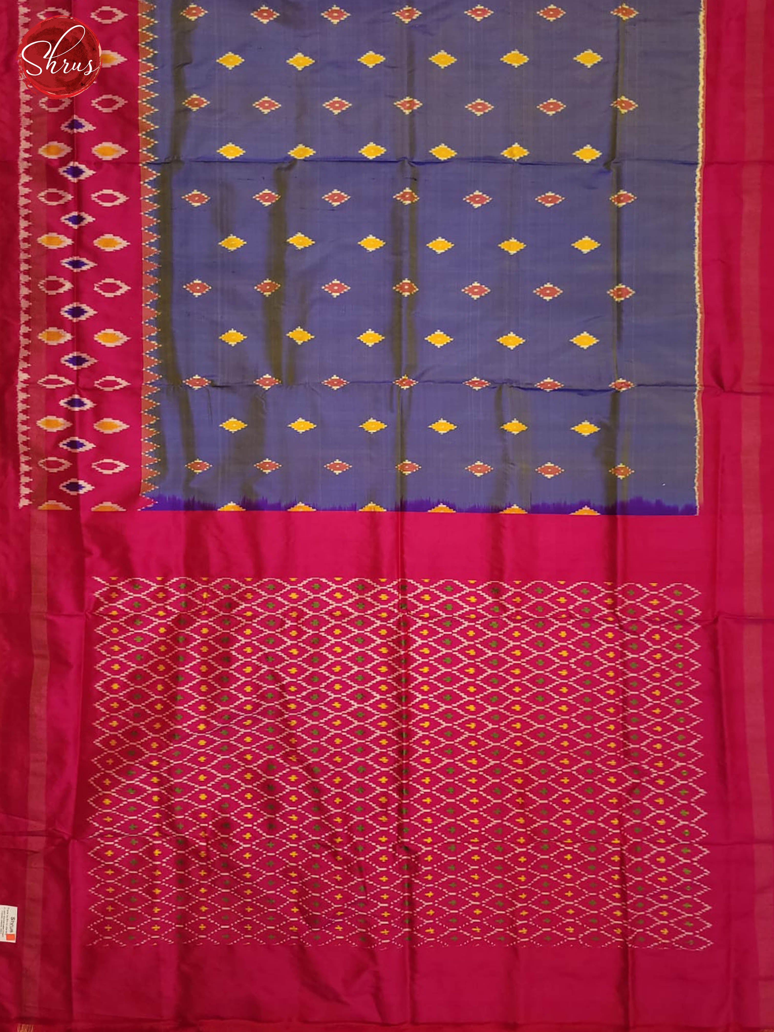 blue and pink- Ikkat Silk Saree - Shop on ShrusEternity.com