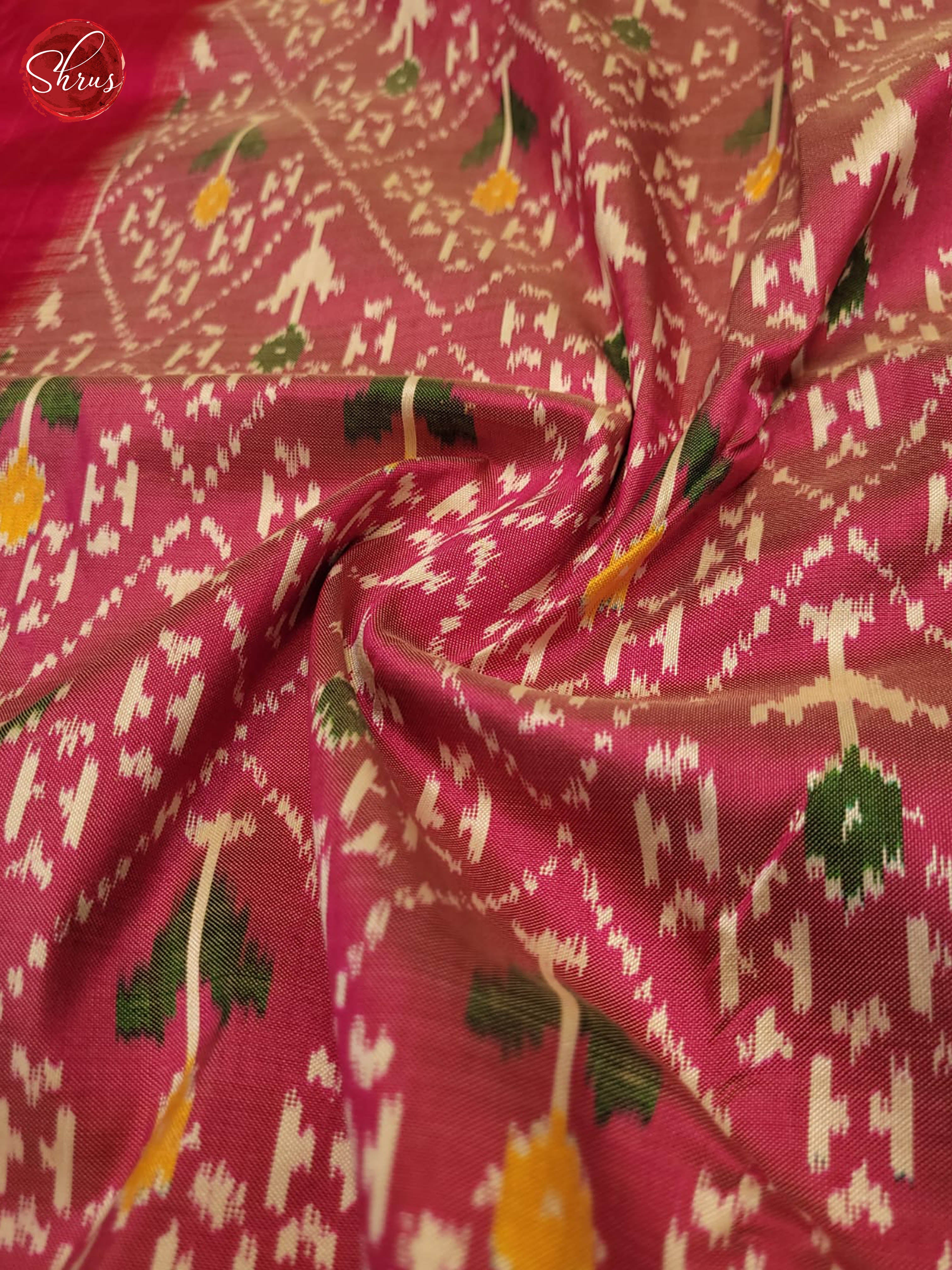 Light pink & Pink - Ikkat Silk Saree - Shop on ShrusEternity.com