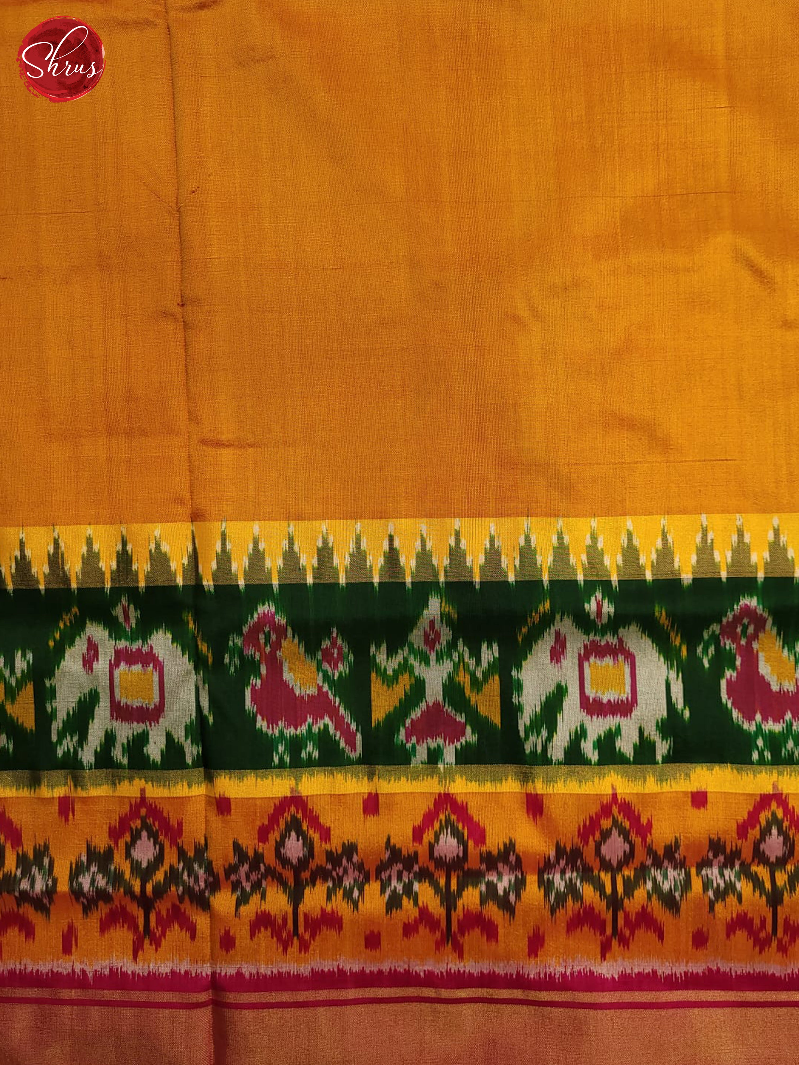 yellow and pink- Ikkat Silk Saree - Shop on ShrusEternity.com