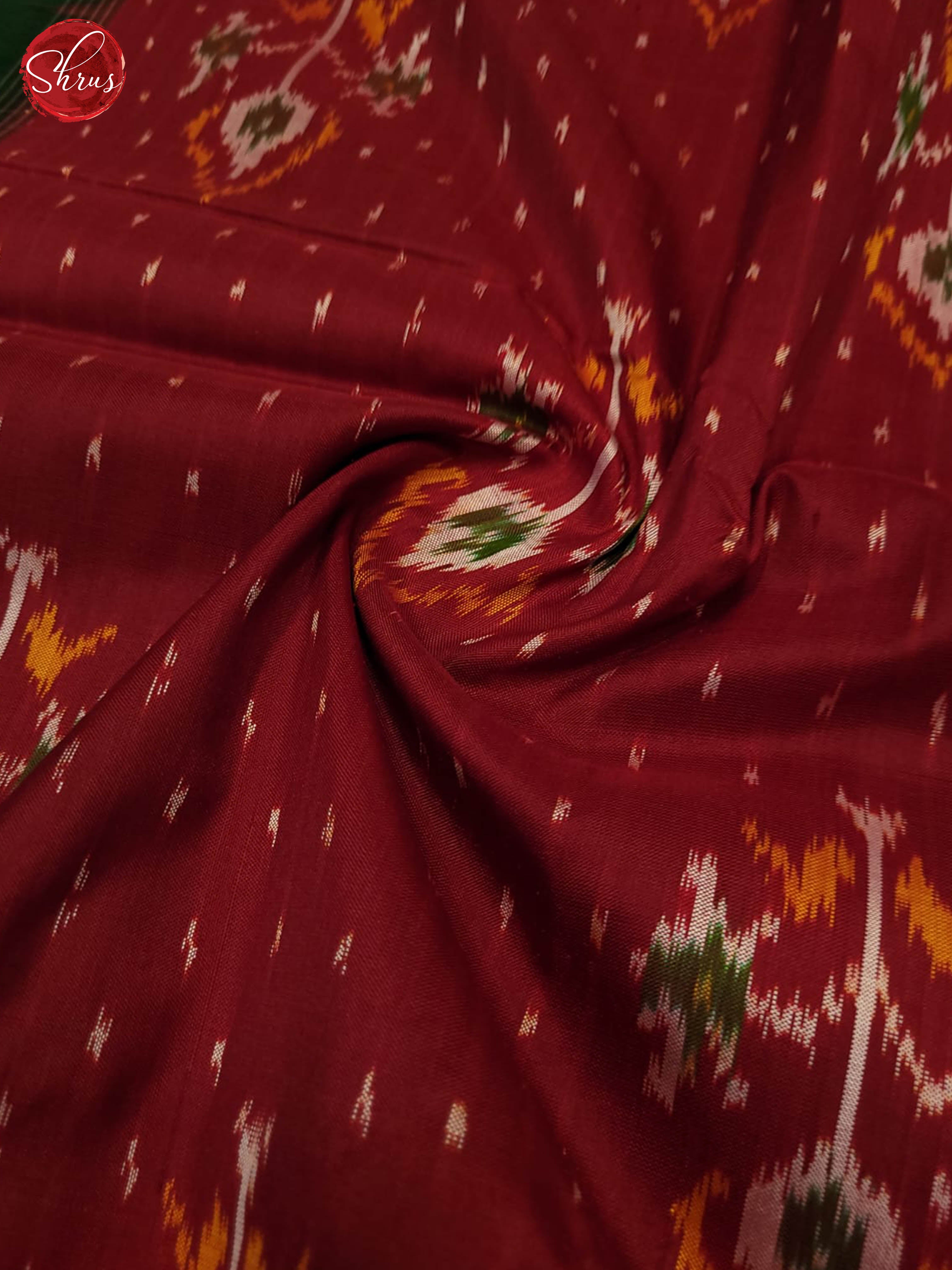 Maroon and Green- Ikkat Silk Saree - Shop on ShrusEternity.com