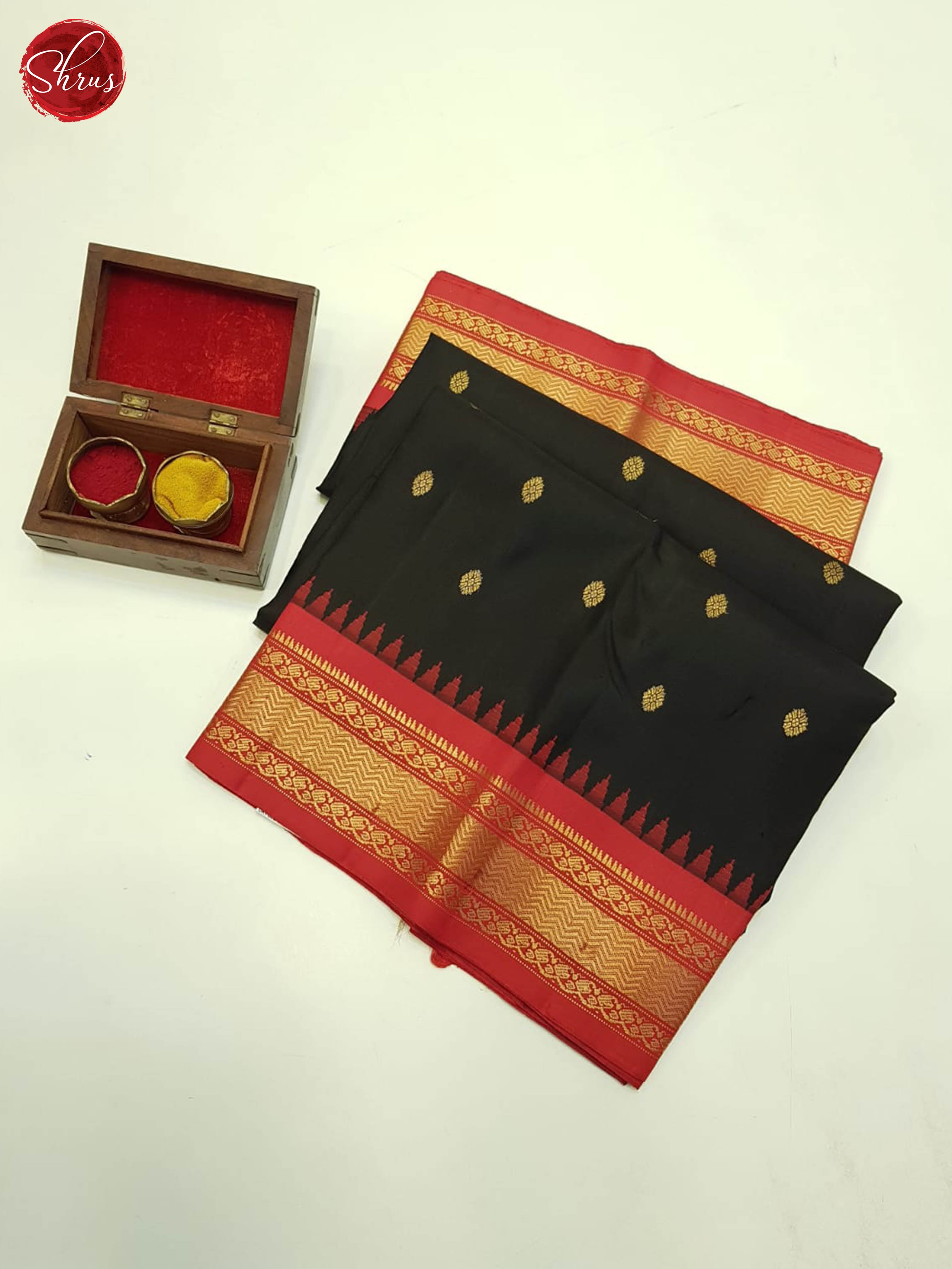 Black And Red- Gadwal Silk - Shop on ShrusEternity.com