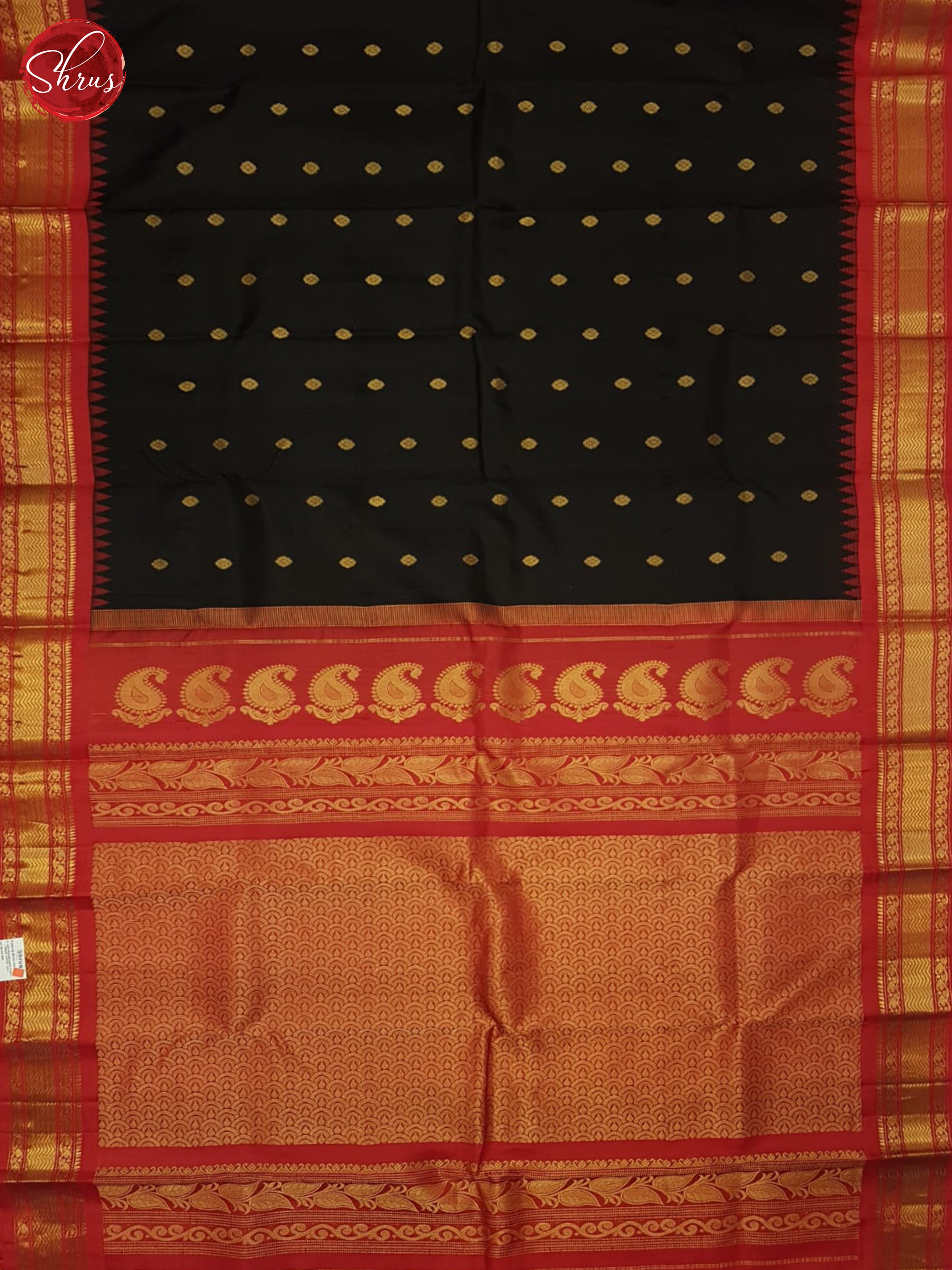 Black And Red- Gadwal Silk - Shop on ShrusEternity.com