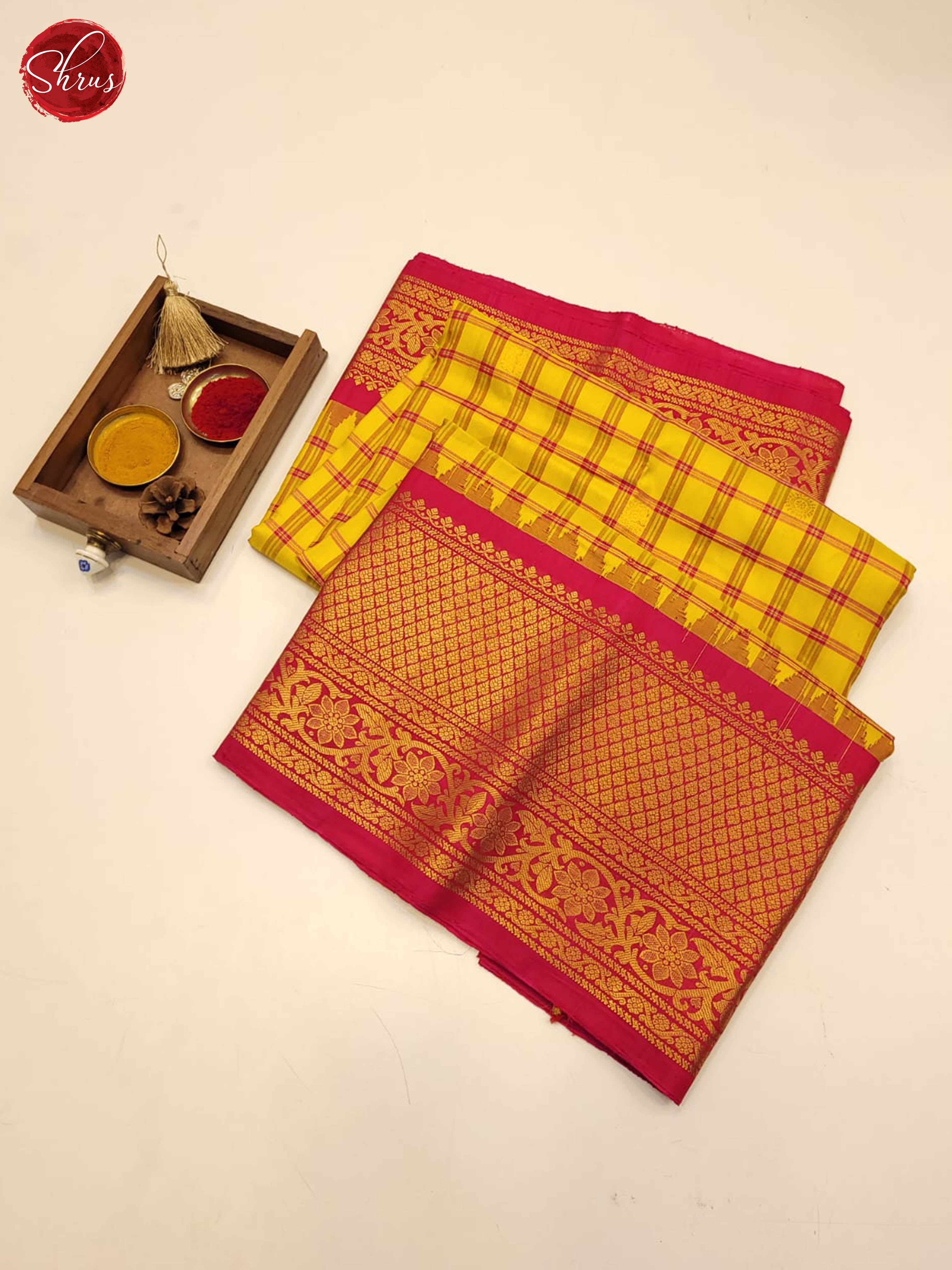 yellow and pink- Gadwal Silk - Shop on ShrusEternity.com