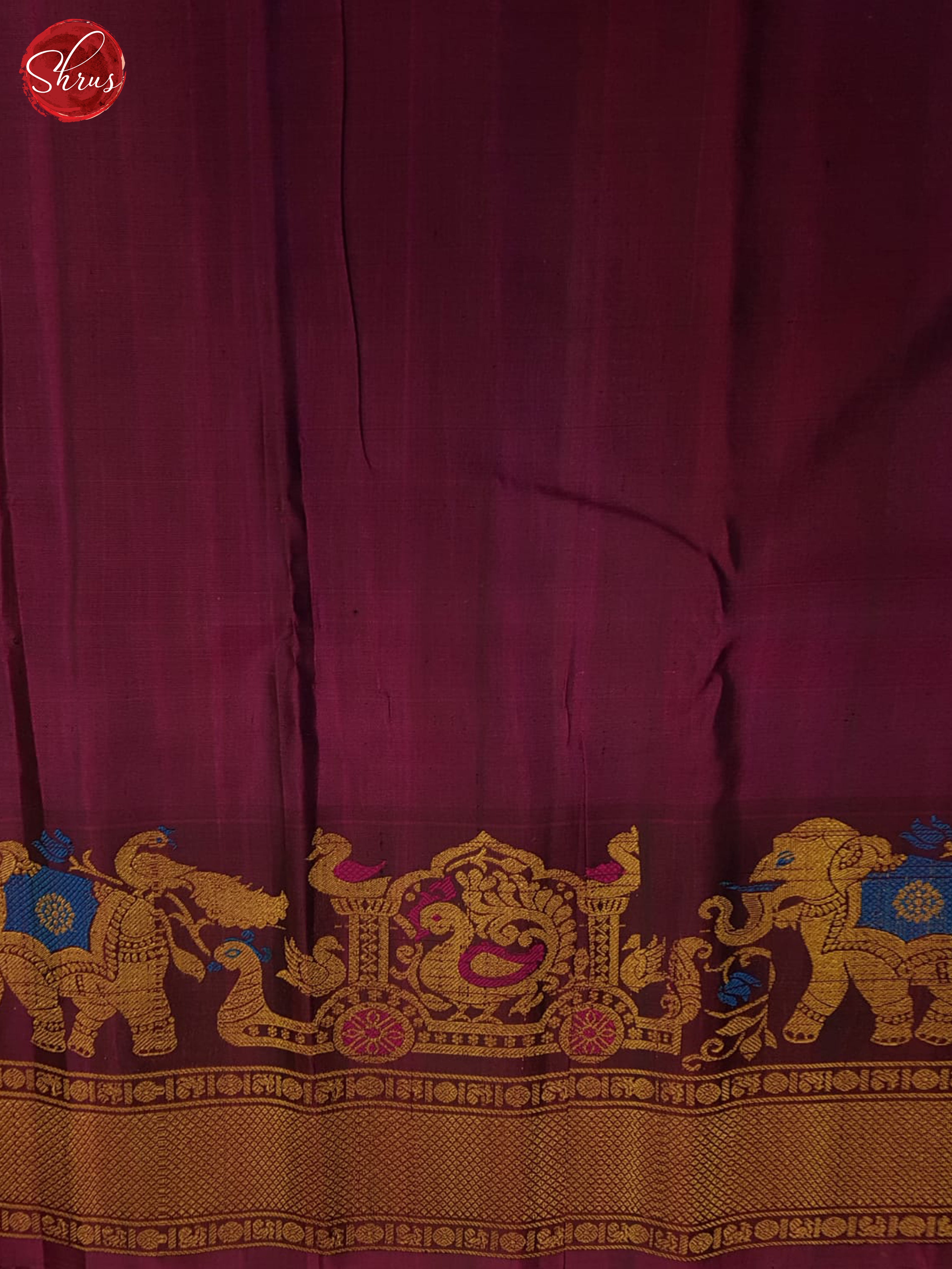 Blue And Wine- Gadwal Silk - Shop on ShrusEternity.com