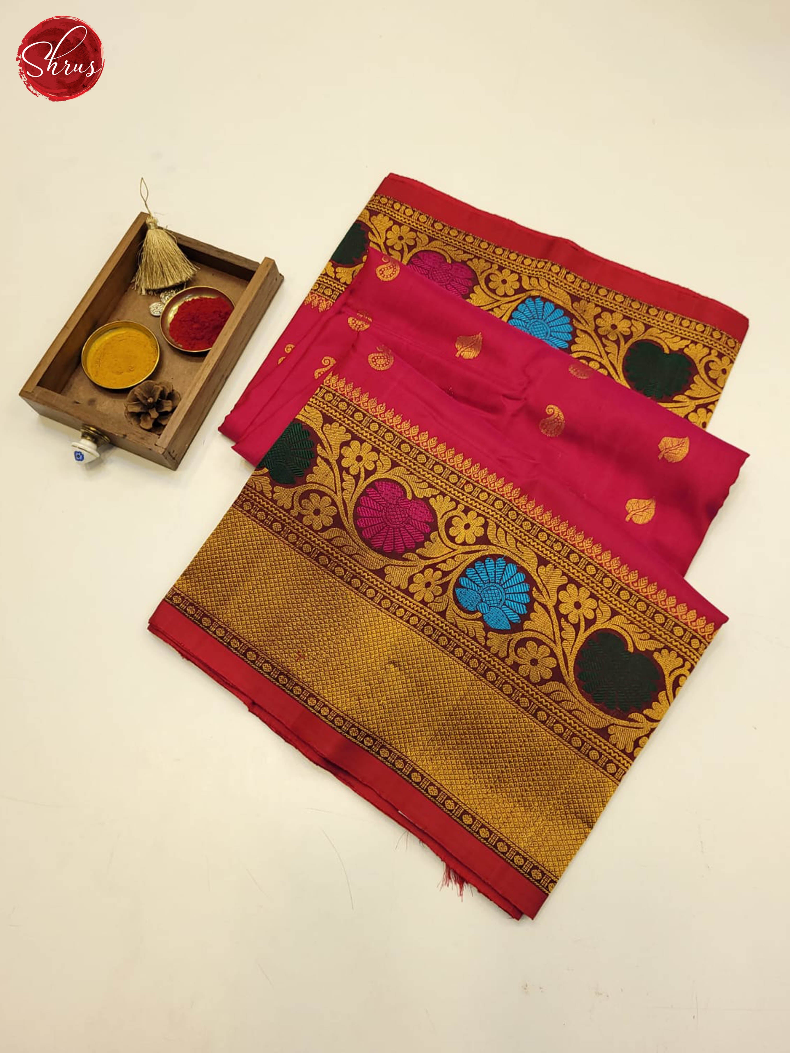 Pink and Brown-Gadwal Silk - Shop on ShrusEternity.com