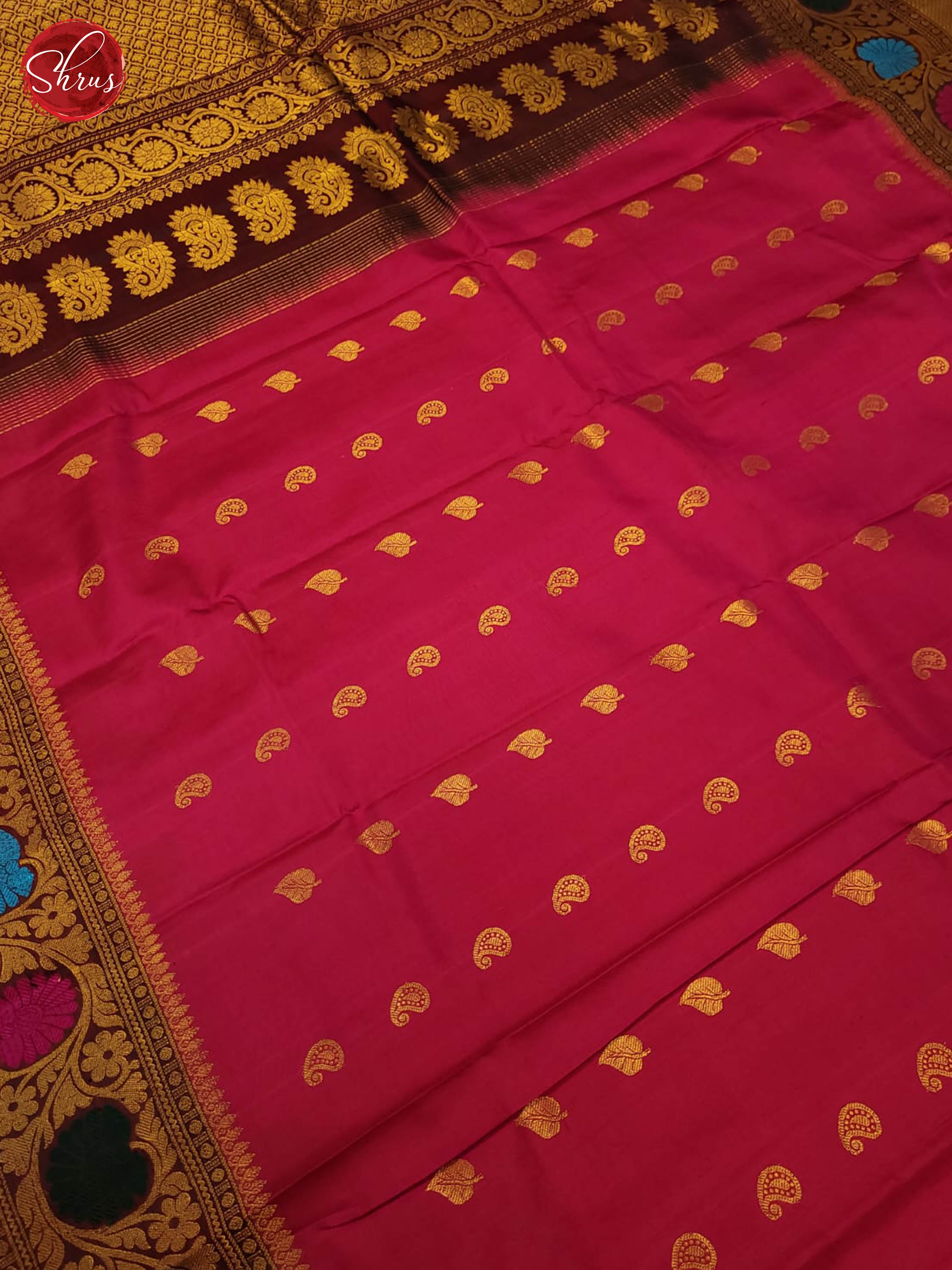 Pink and Brown-Gadwal Silk - Shop on ShrusEternity.com
