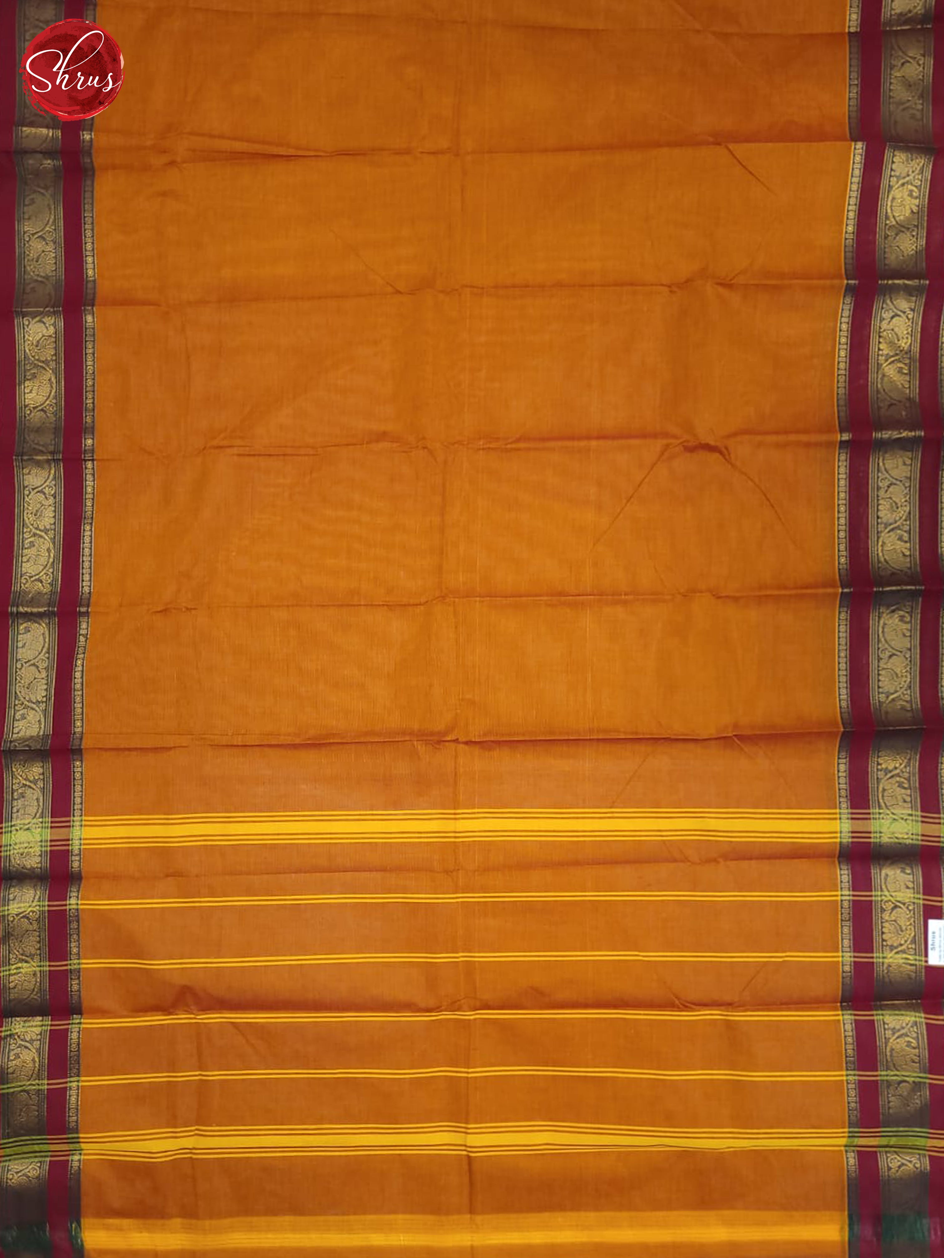 Brick Orange & Green- Chettinad Cotton Saree - Shop on ShrusEternity.com