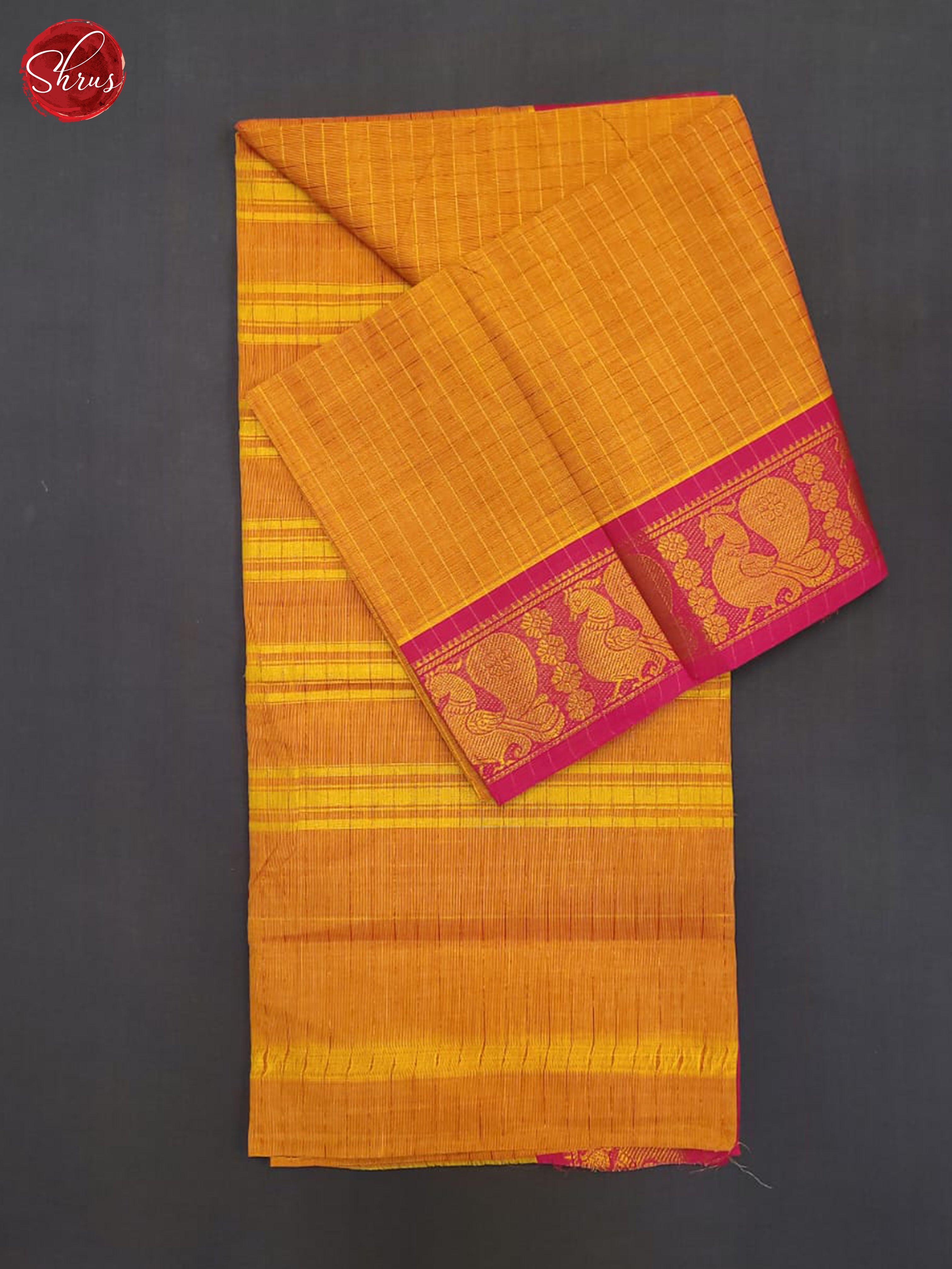 Brick Orange & Pink- Chettinad Cotton Saree - Shop on ShrusEternity.com