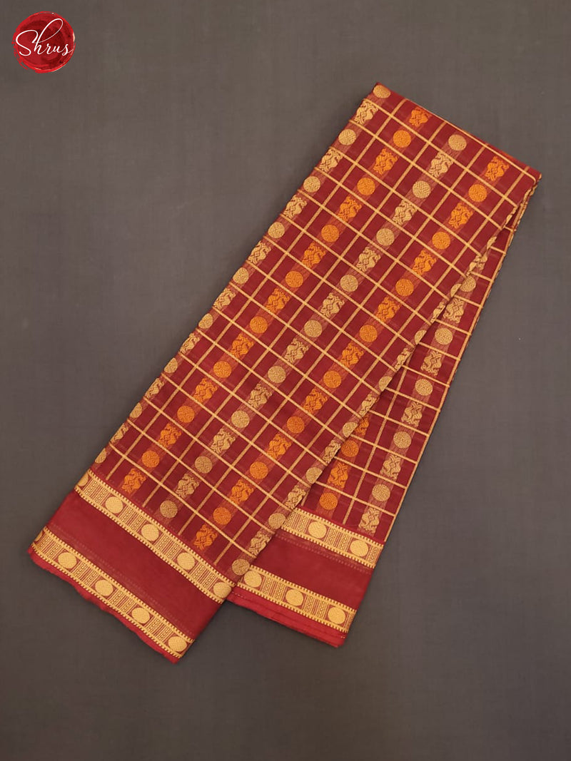 Red(Single Tone)- Kanchi Cotton Saree - Shop on ShrusEternity.com