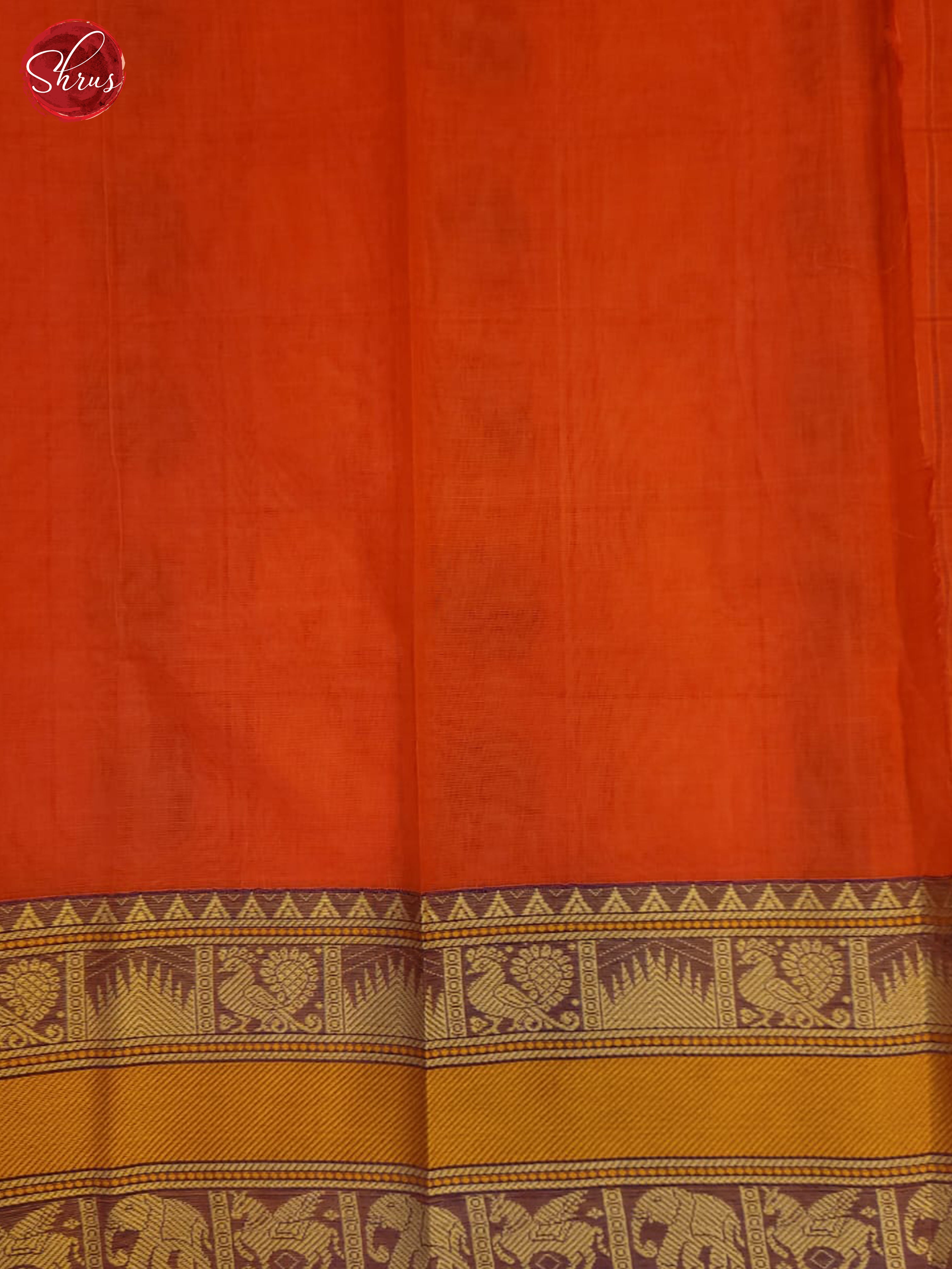 Orange & Mustard - Kanchi Cotton Saree - Shop on ShrusEternity.com