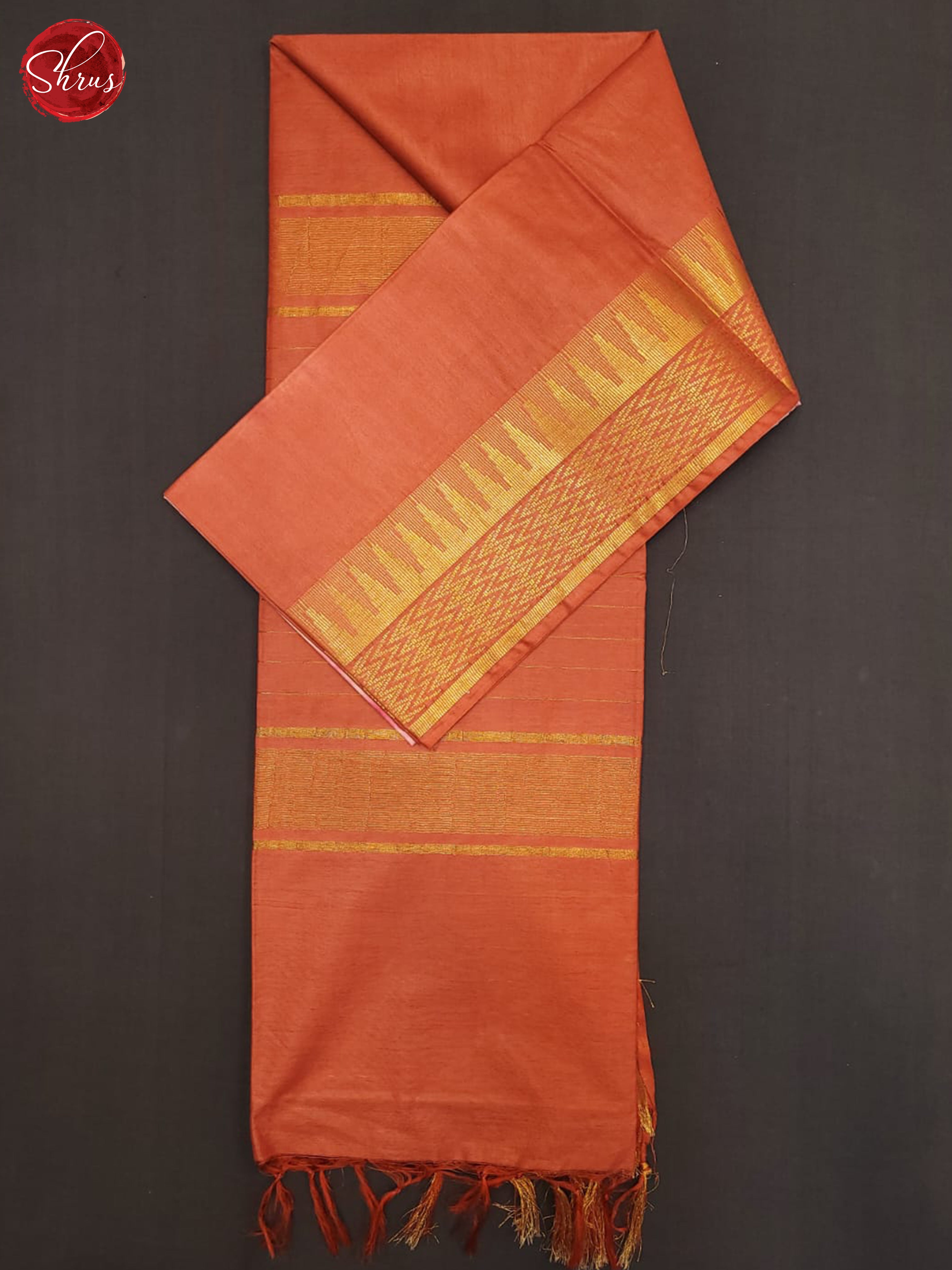 Orange (Single tone) - semi tussar Saree - Shop on ShrusEternity.com