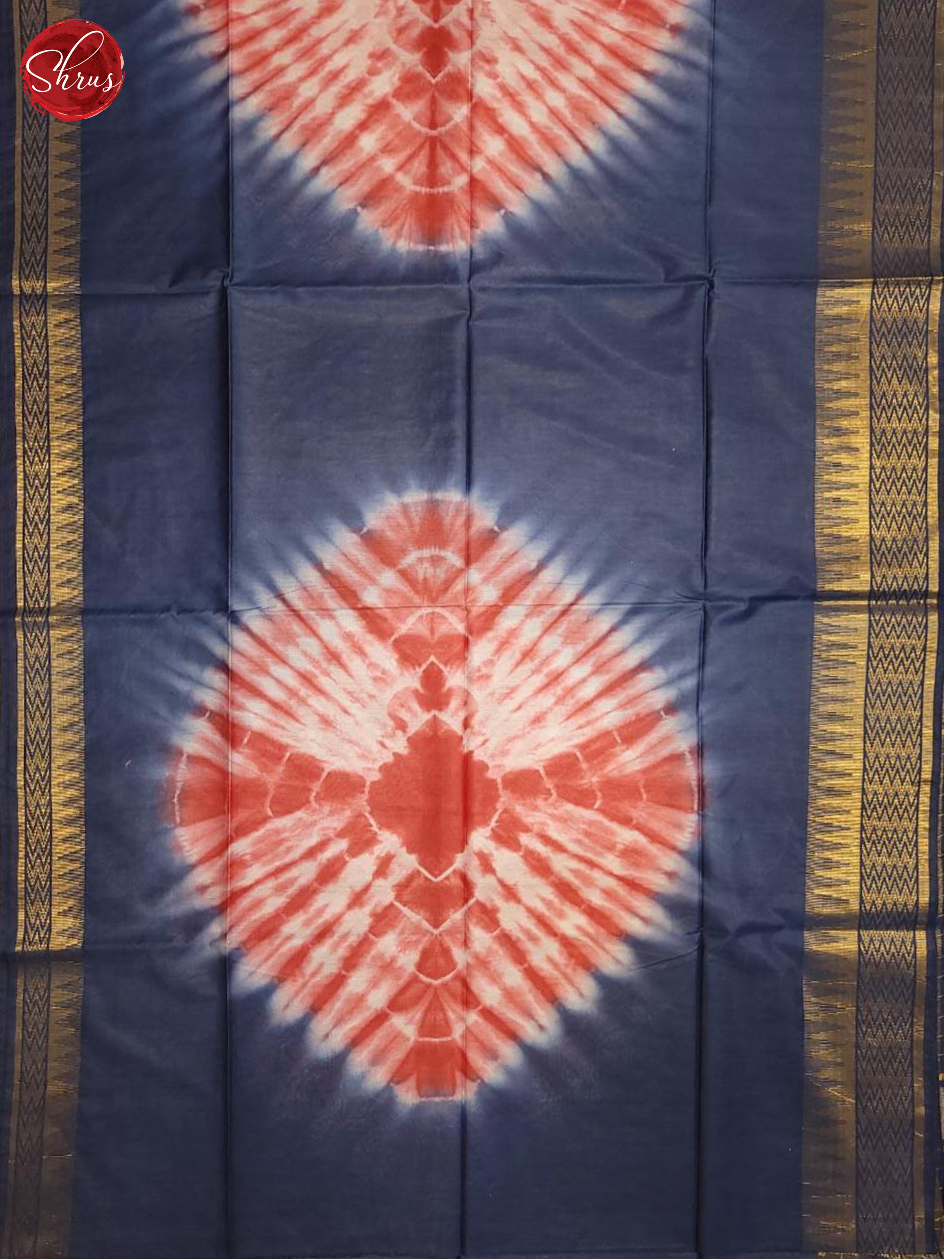 Blue & Red - semi tussar Saree - Shop on ShrusEternity.com