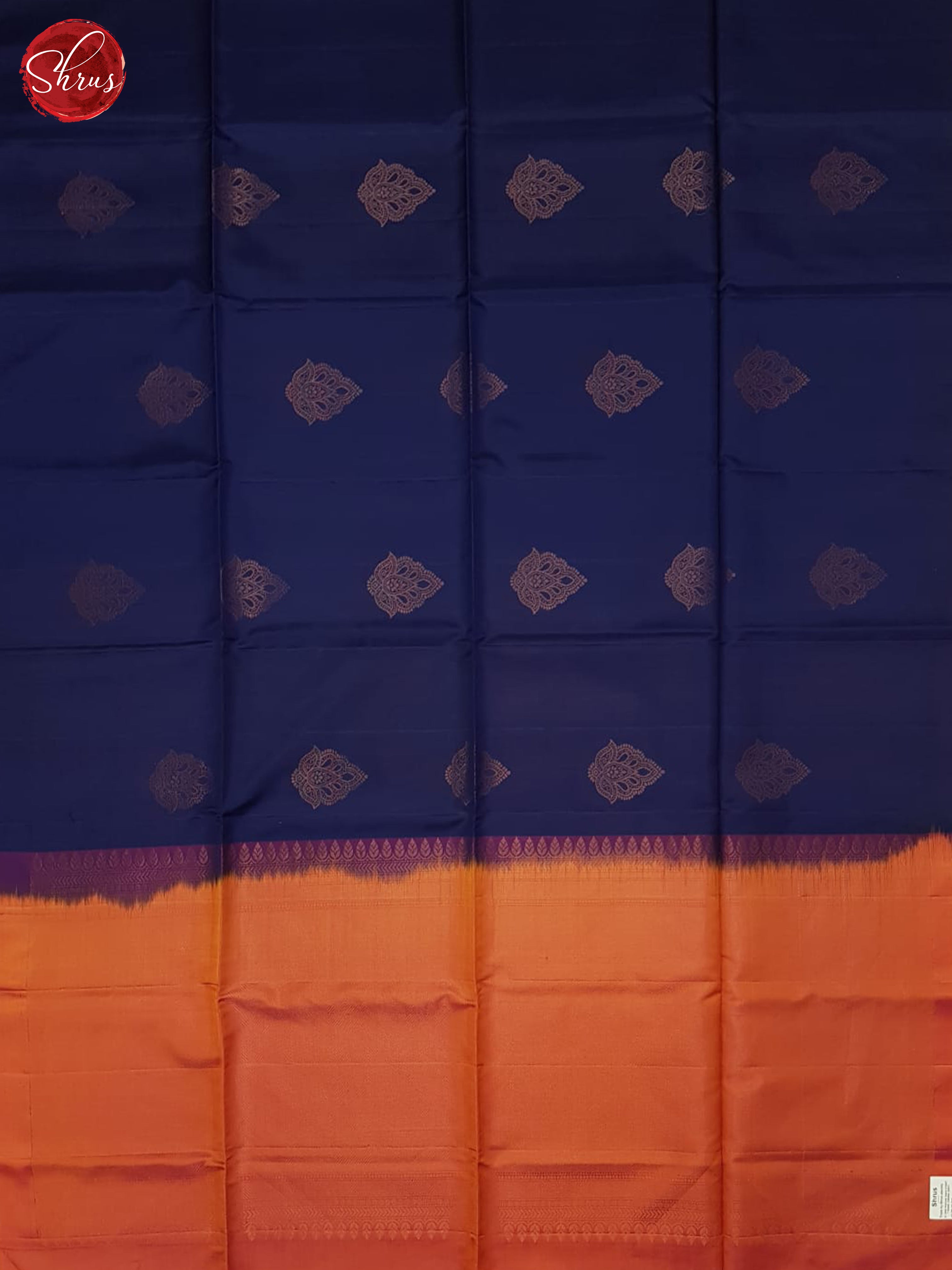 Blue And Orange- Soft Silk Half-Pure Saree - Shop on ShrusEternity.com