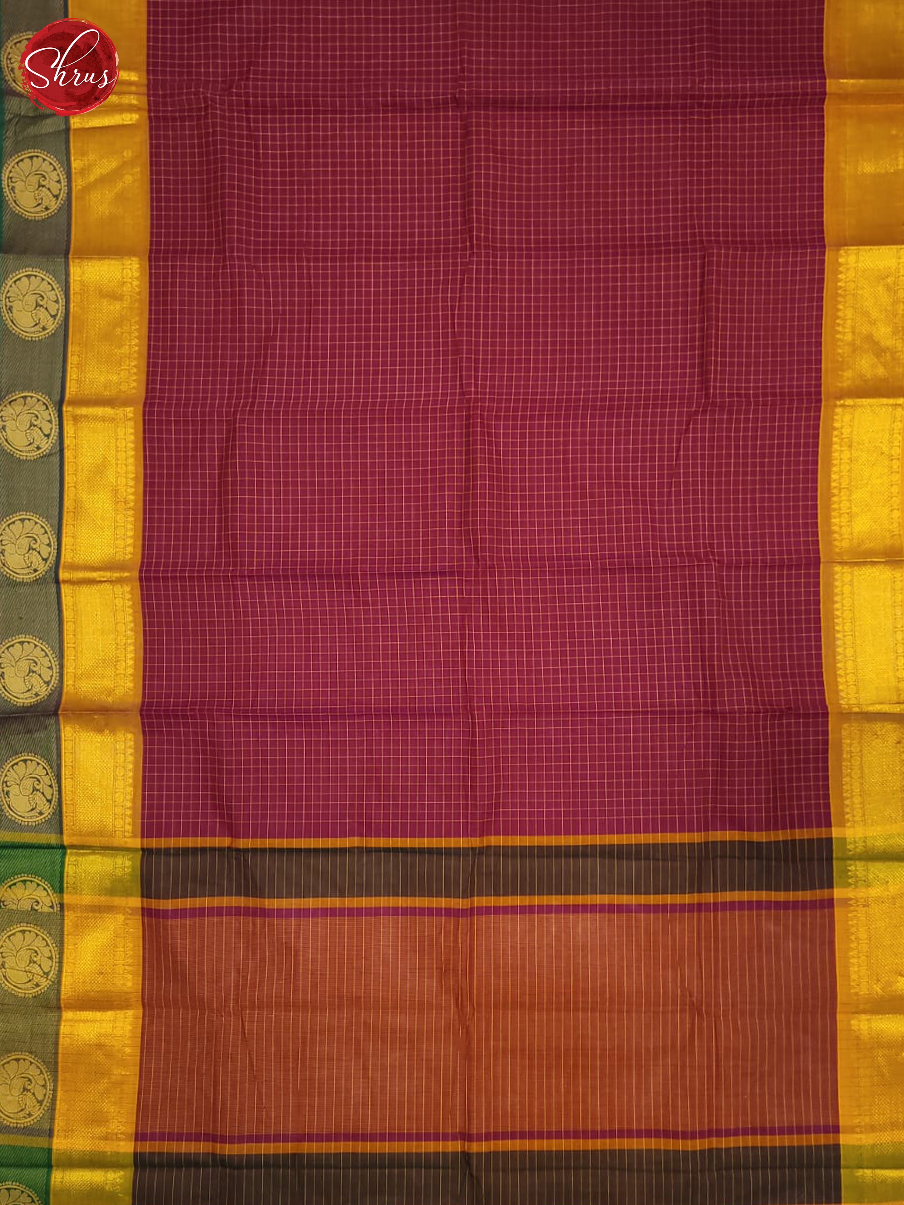 Majenta Pink & Mustard - Chettinad Cotton Saree - Shop on ShrusEternity.com