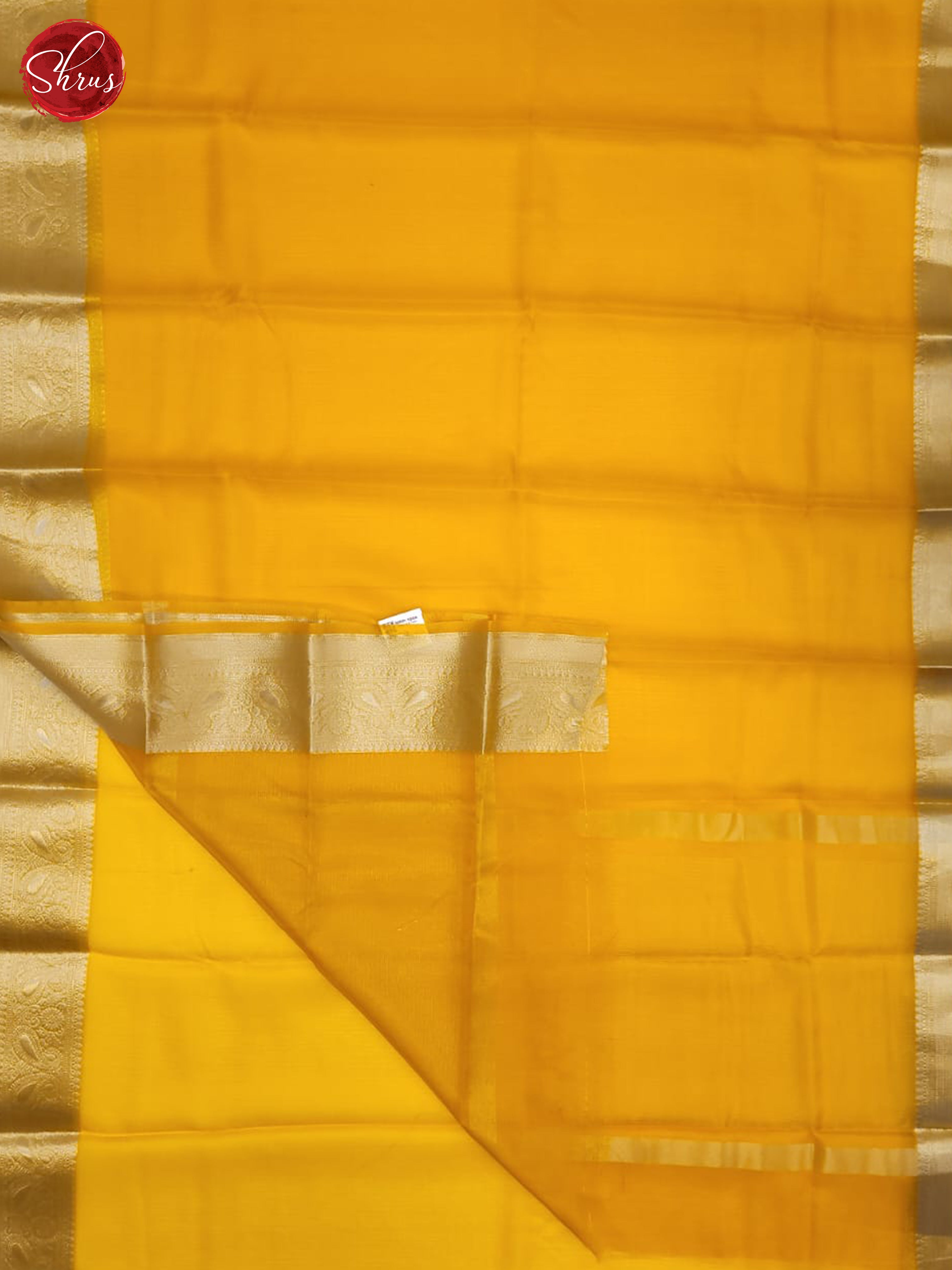 Yellow(Single Tone) - Semi Organza Saree - Shop on ShrusEternity.com