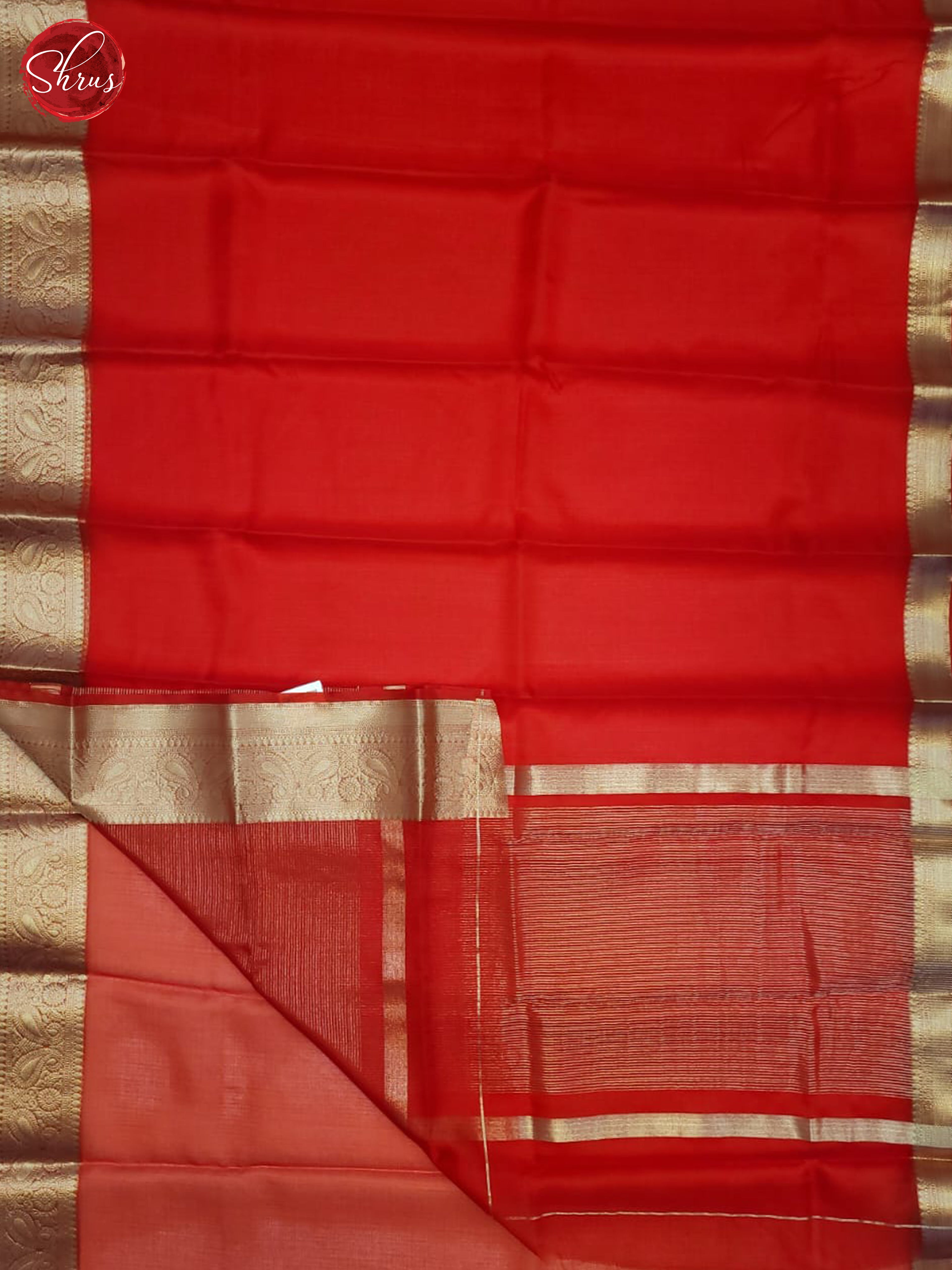 Red(Single Tone) - Semi Organza Saree - Shop on ShrusEternity.com