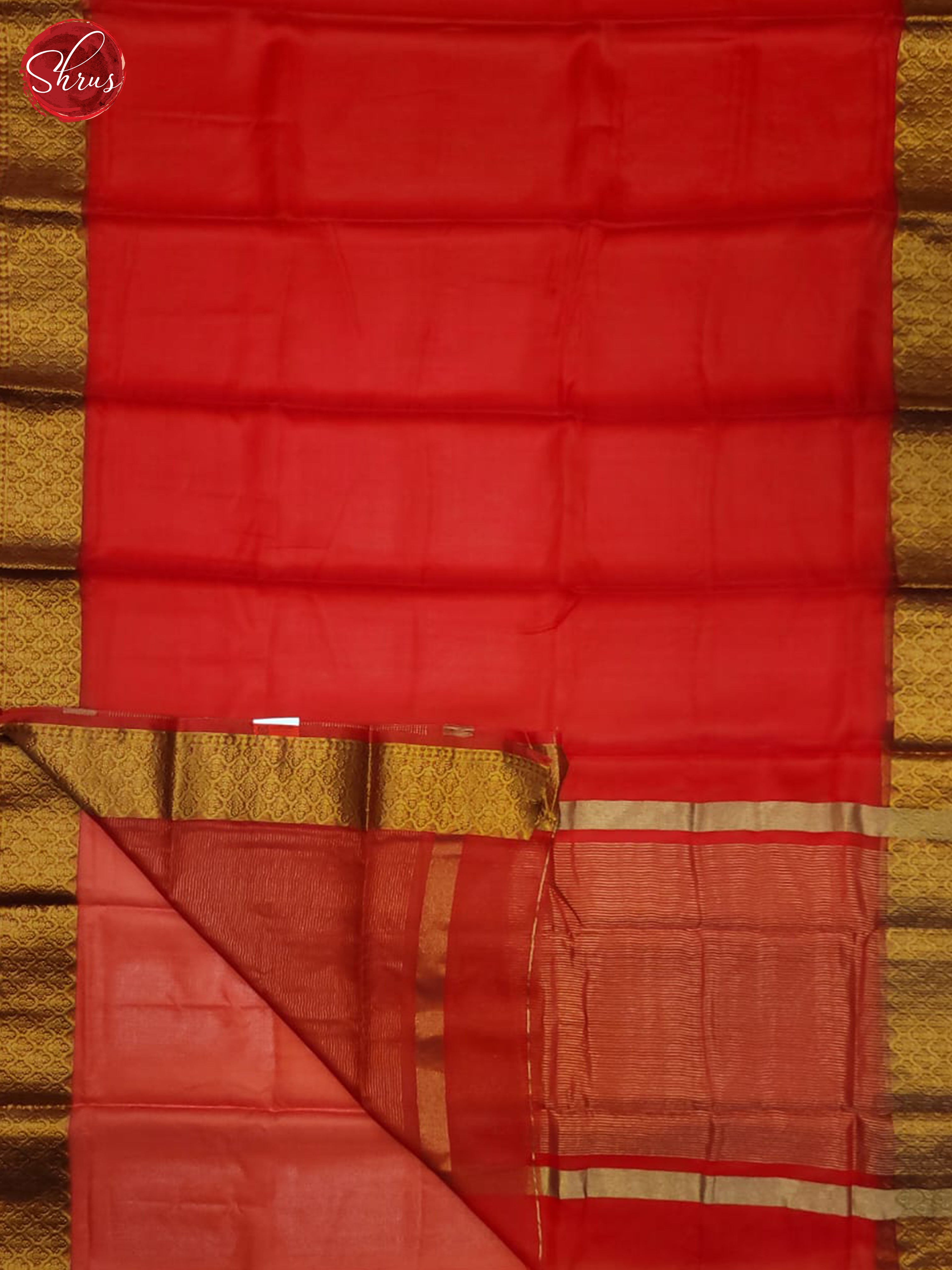 Red(Single Tone) - Semi Organza Saree - Shop on ShrusEternity.com