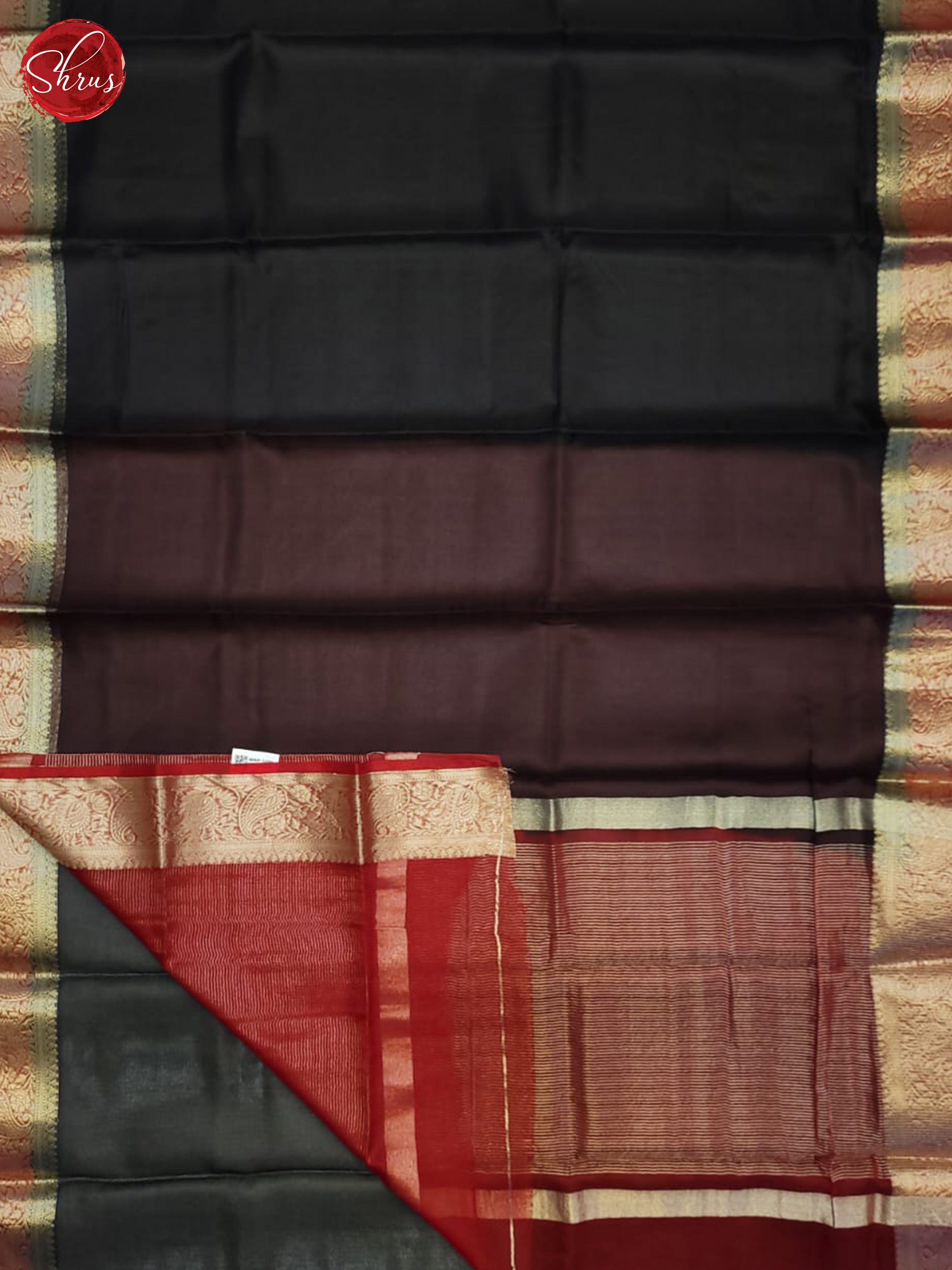 Black & Red - Semi Organza Saree - Shop on ShrusEternity.com