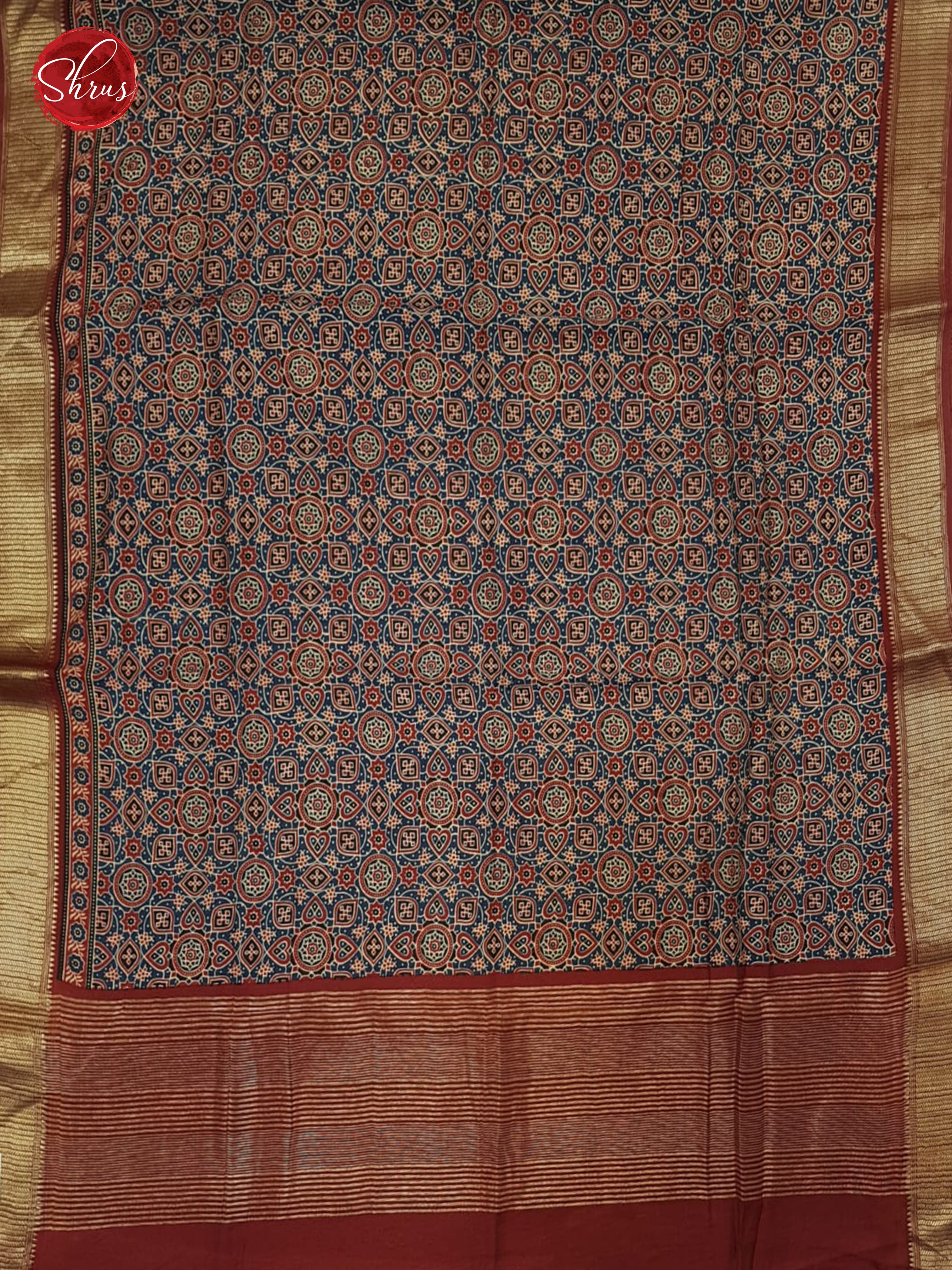 Blue & Brown - Semi Crepe Saree - Shop on ShrusEternity.com