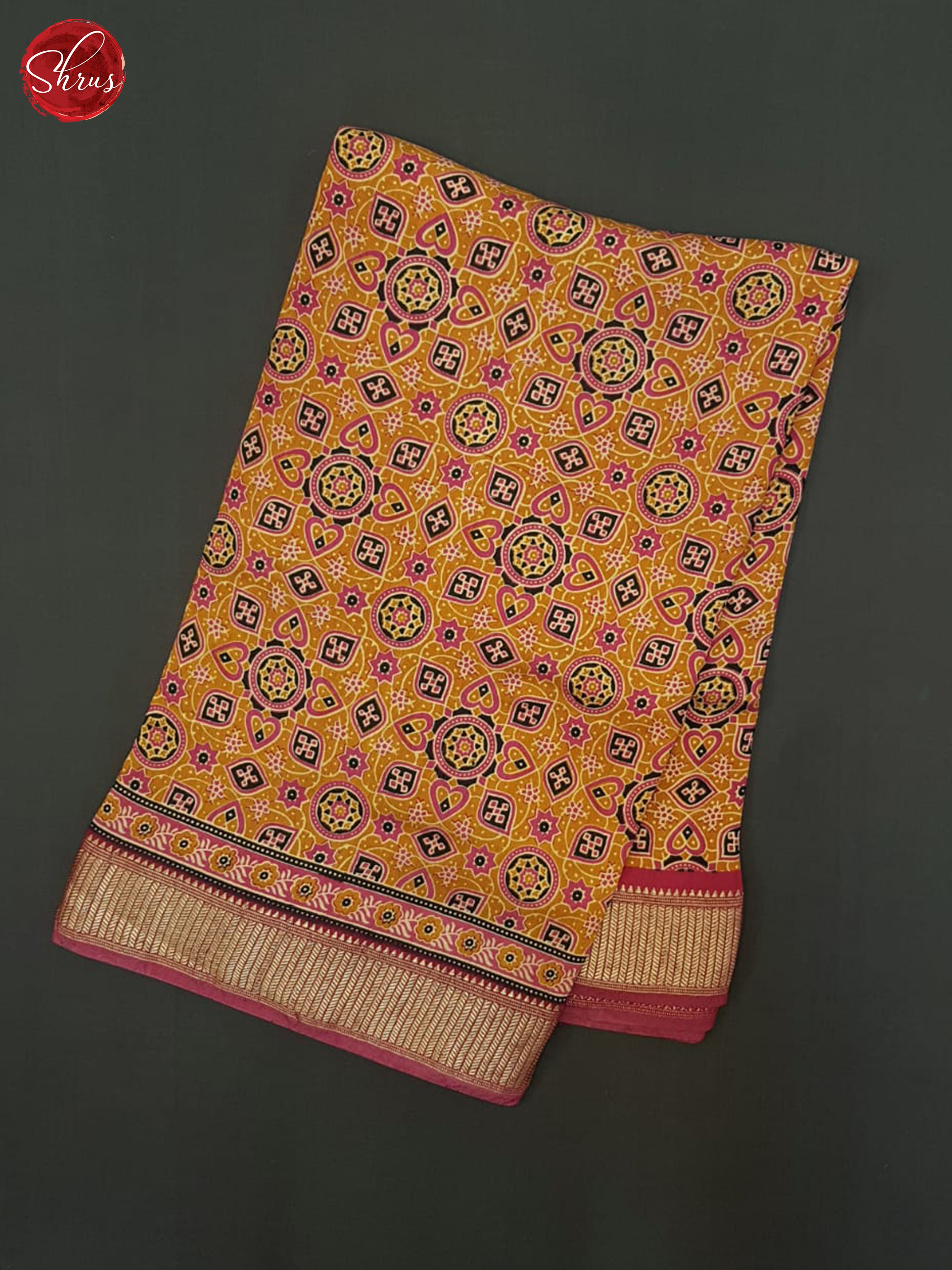 Mustard & Pink - Semi Crepe Saree - Shop on ShrusEternity.com