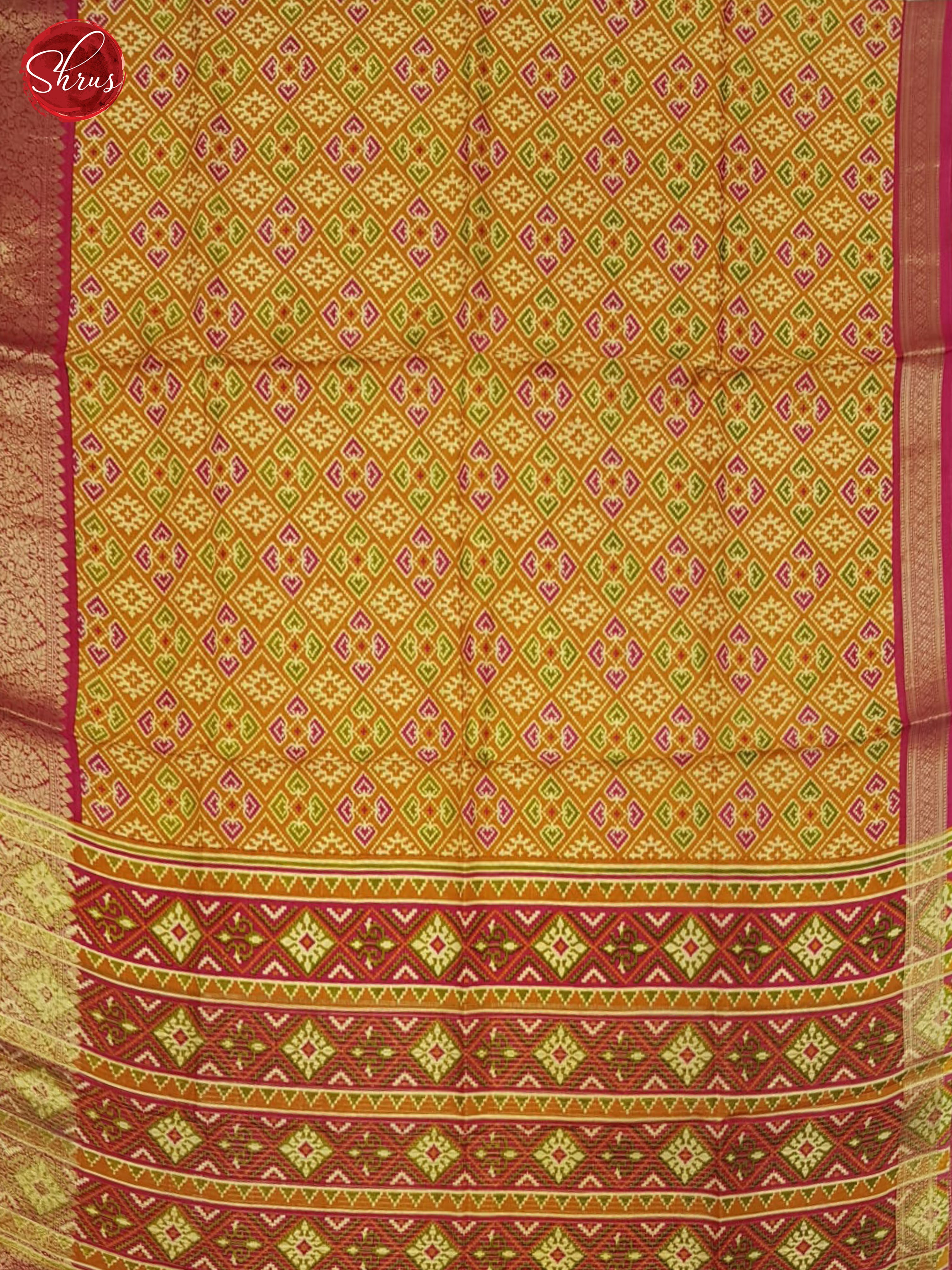 Mustard & Pink - Semi Crepe Saree - Shop on ShrusEternity.com