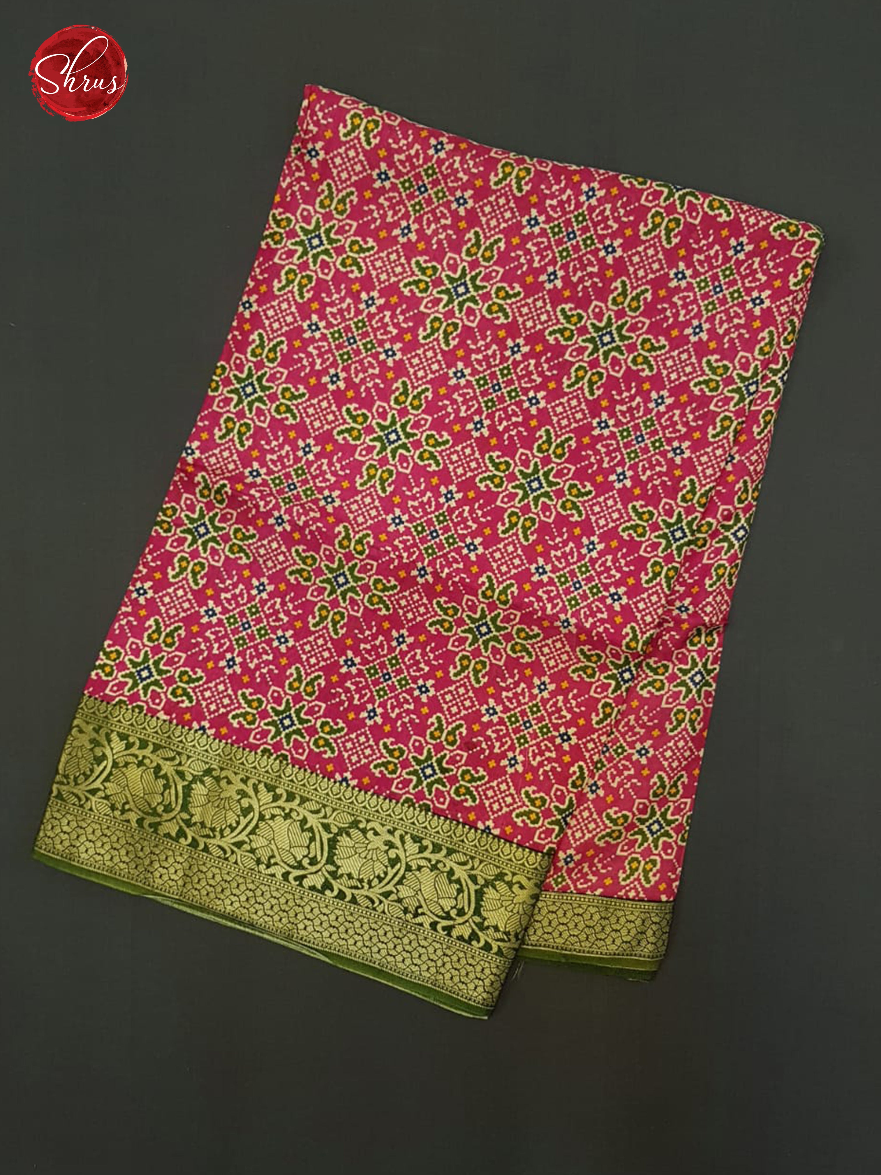 Pink & Green- Semi Crepe Saree - Shop on ShrusEternity.com