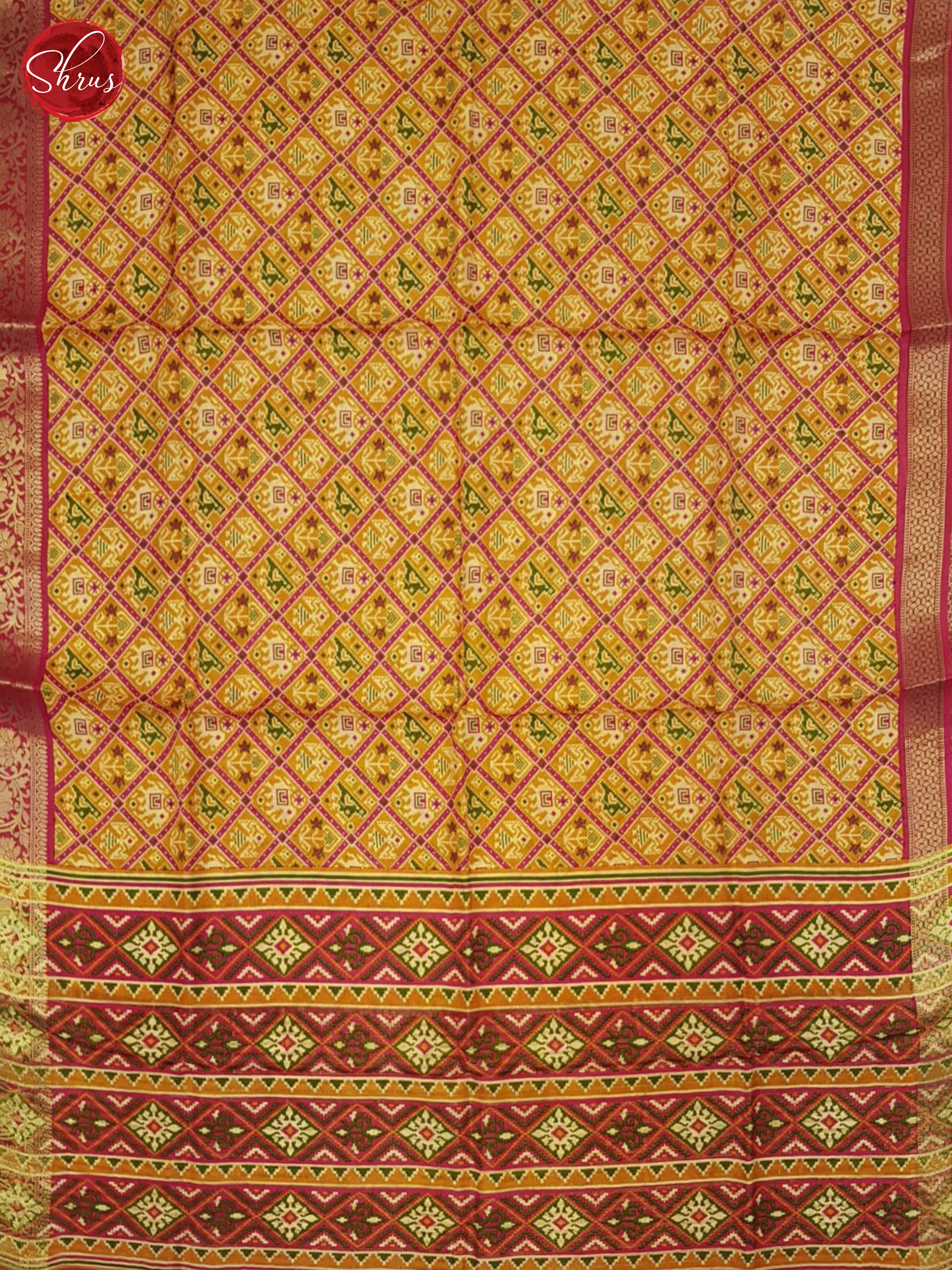 Mustard & Pink - Semi Crepe Saree - Shop on ShrusEternity.com