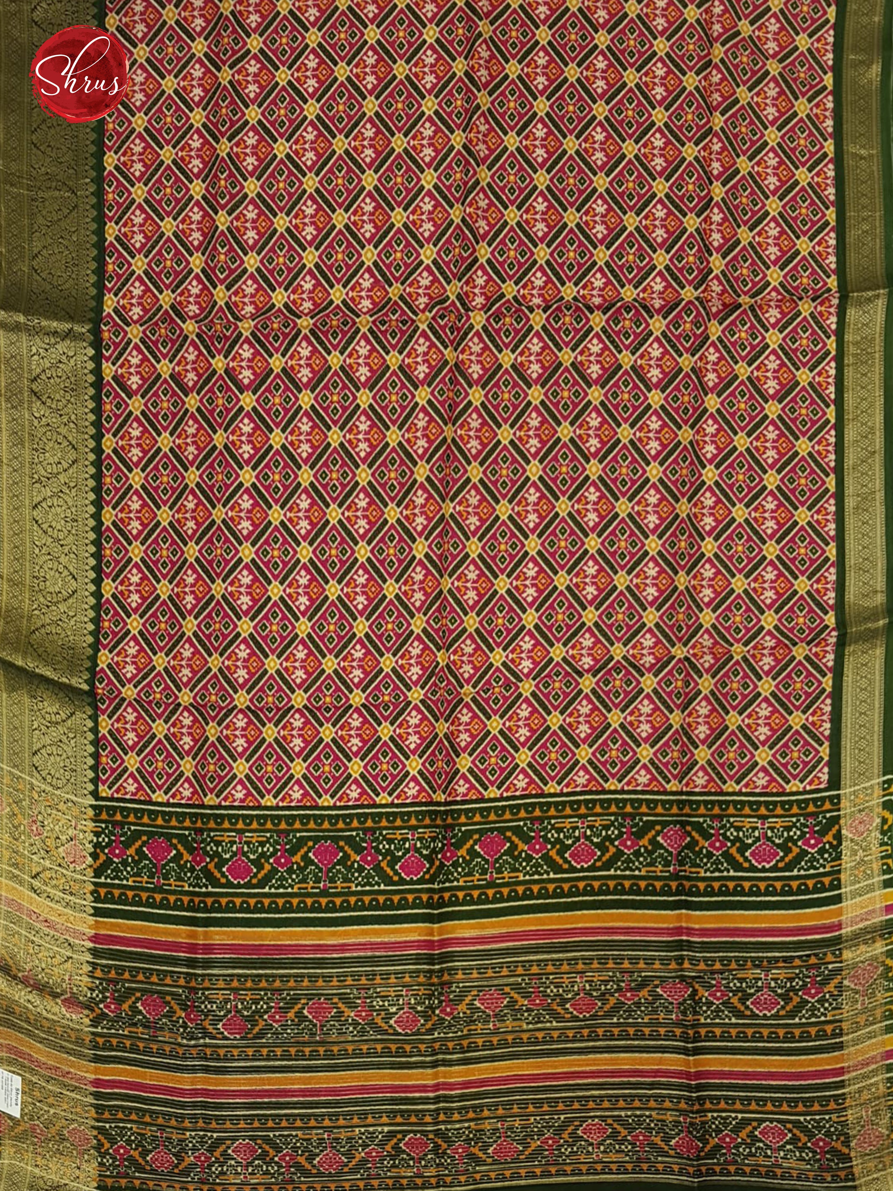 Pink & Green - Semi Crepe Saree - Shop on ShrusEternity.com