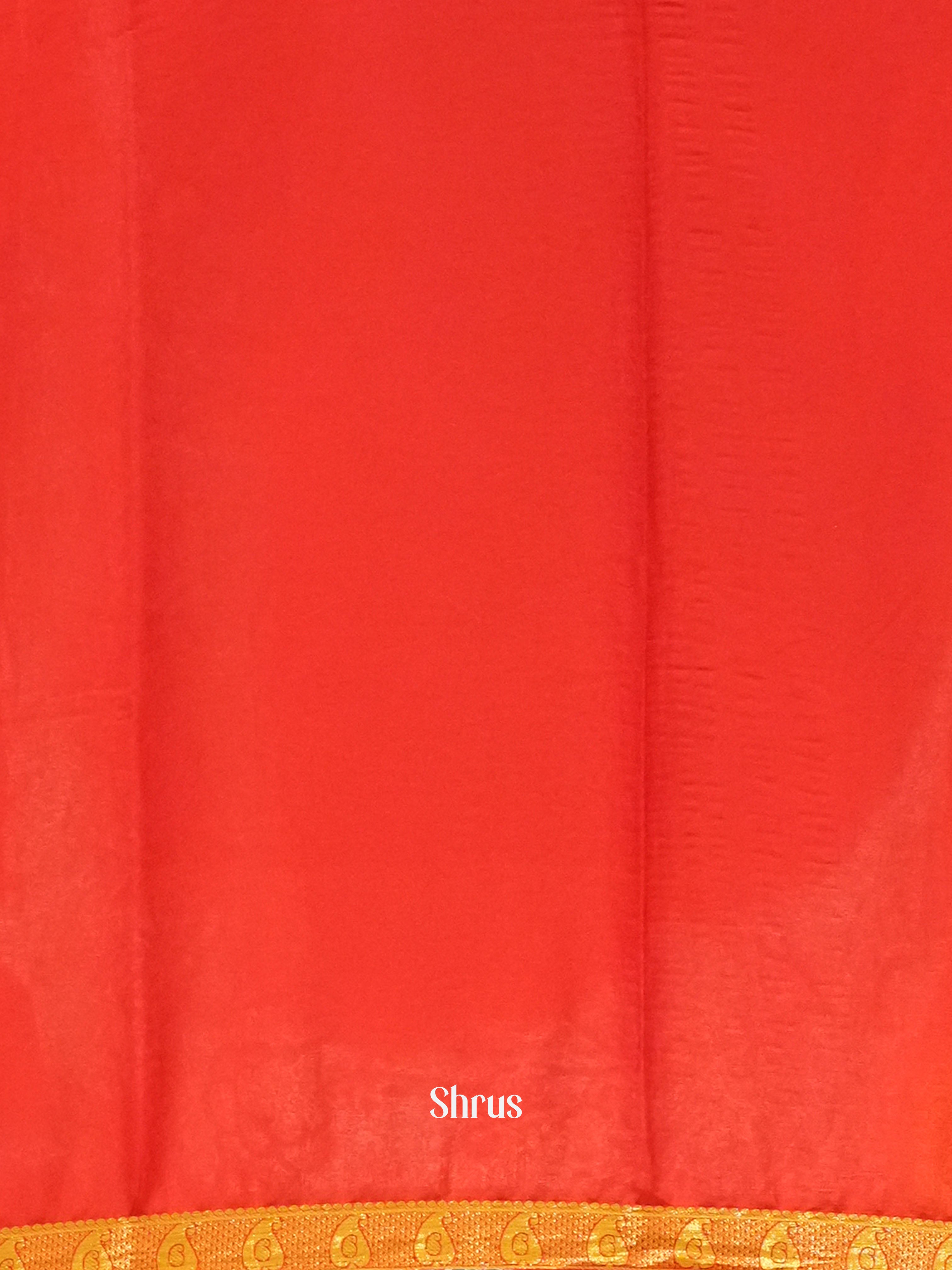 Red(Single Tone) - Semi Mysore Silk Saree