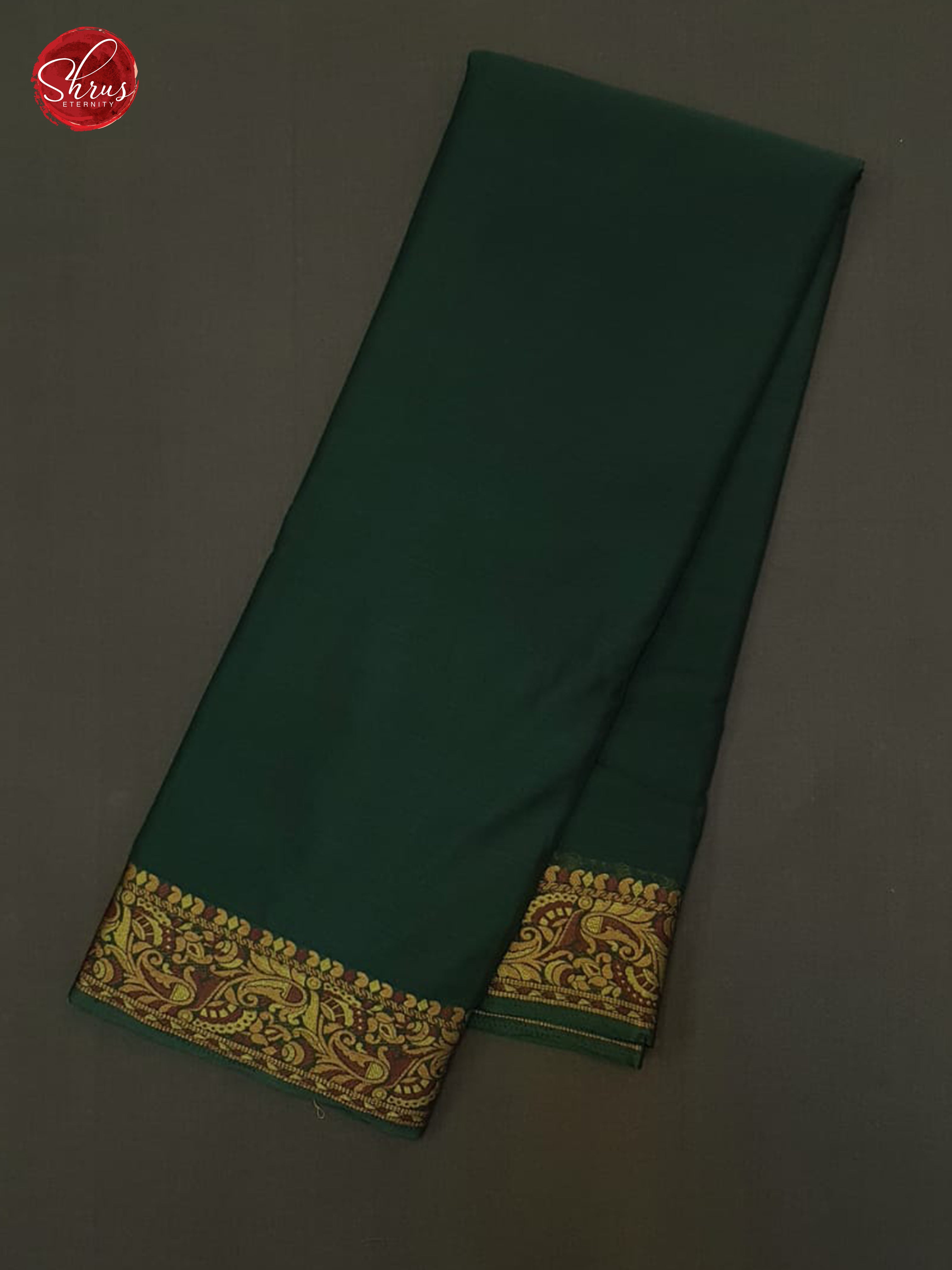 Dark Green(Single Tone) - Semi Mysore silk